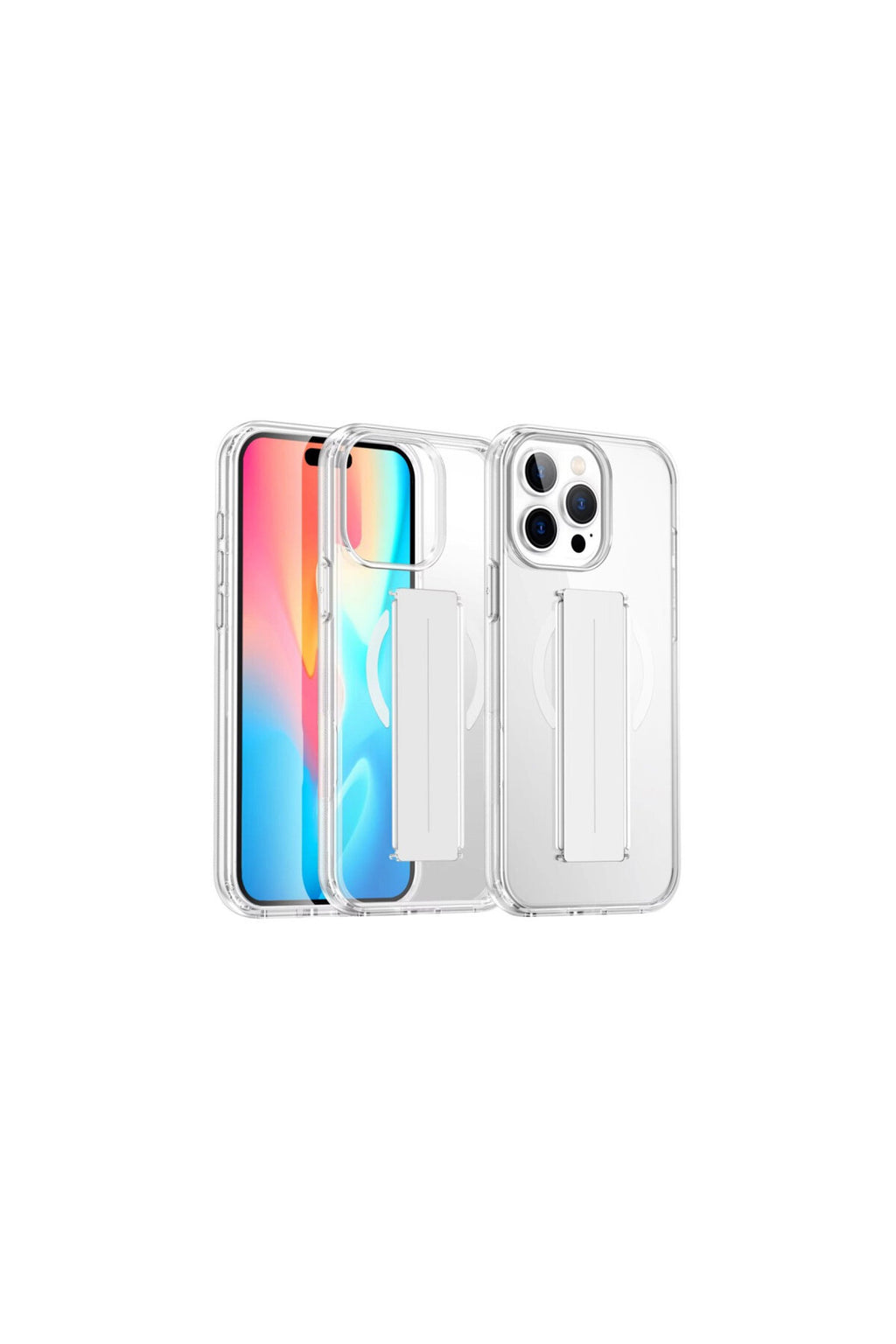 Joko Apple iPhone 15 Pro Max Uyumlu Kılıf Alfa Magsafe Standlı Kapak - Şeffaf