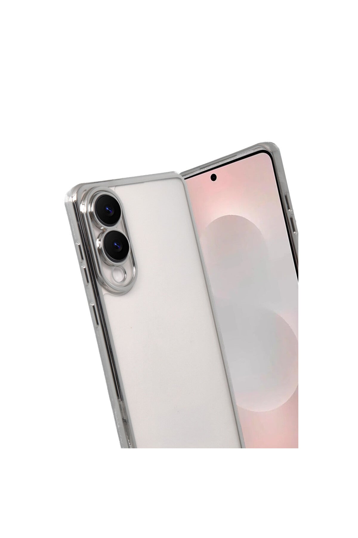 Samsung Galaxy S25 Uyumlu Edge Lensli Silikon - Gümüş