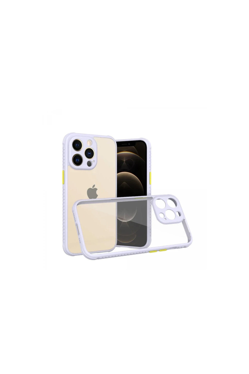 Apple iPhone 13 Pro Uyumlu Kılıf Miami Şeffaf Silikon - Lila