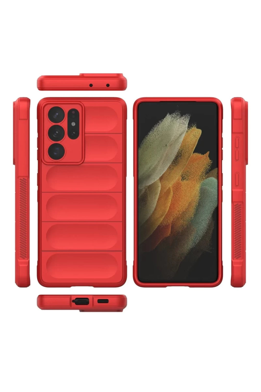 Samsung Galaxy S21 Ultra Uyumlu Kılıf Optimum Silikon - Kırmızı