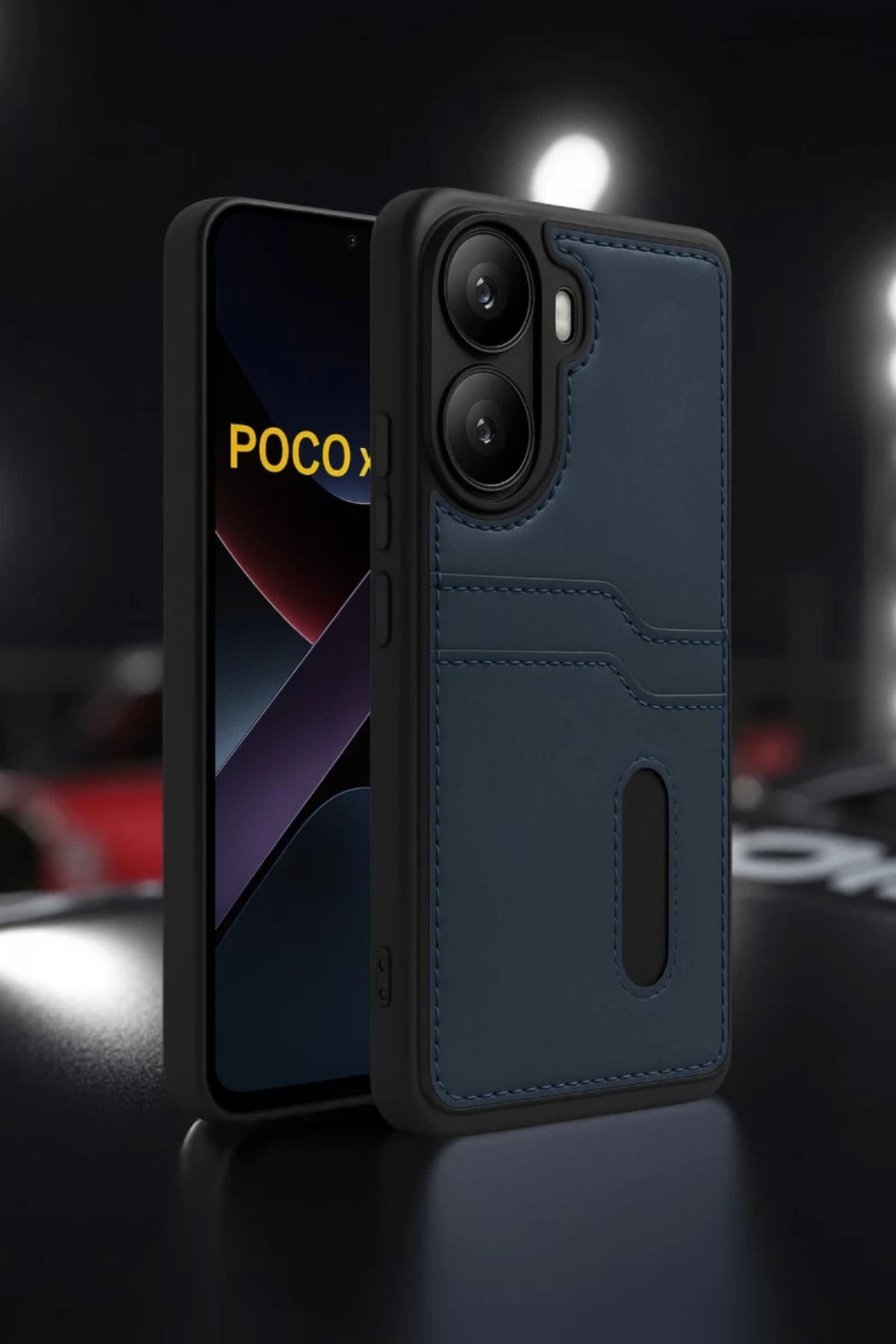 Xiaomi Poco X7 Pro Uyumlu Kılıf Sara Kartvizitli Deri Kılıf - Siyah