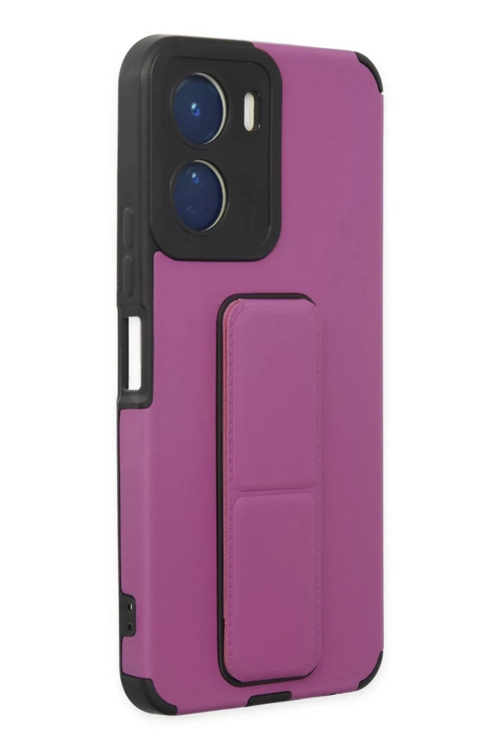 Vivo Y16 Uyumlu Kılıf Mega Standlı Silikon - Mor