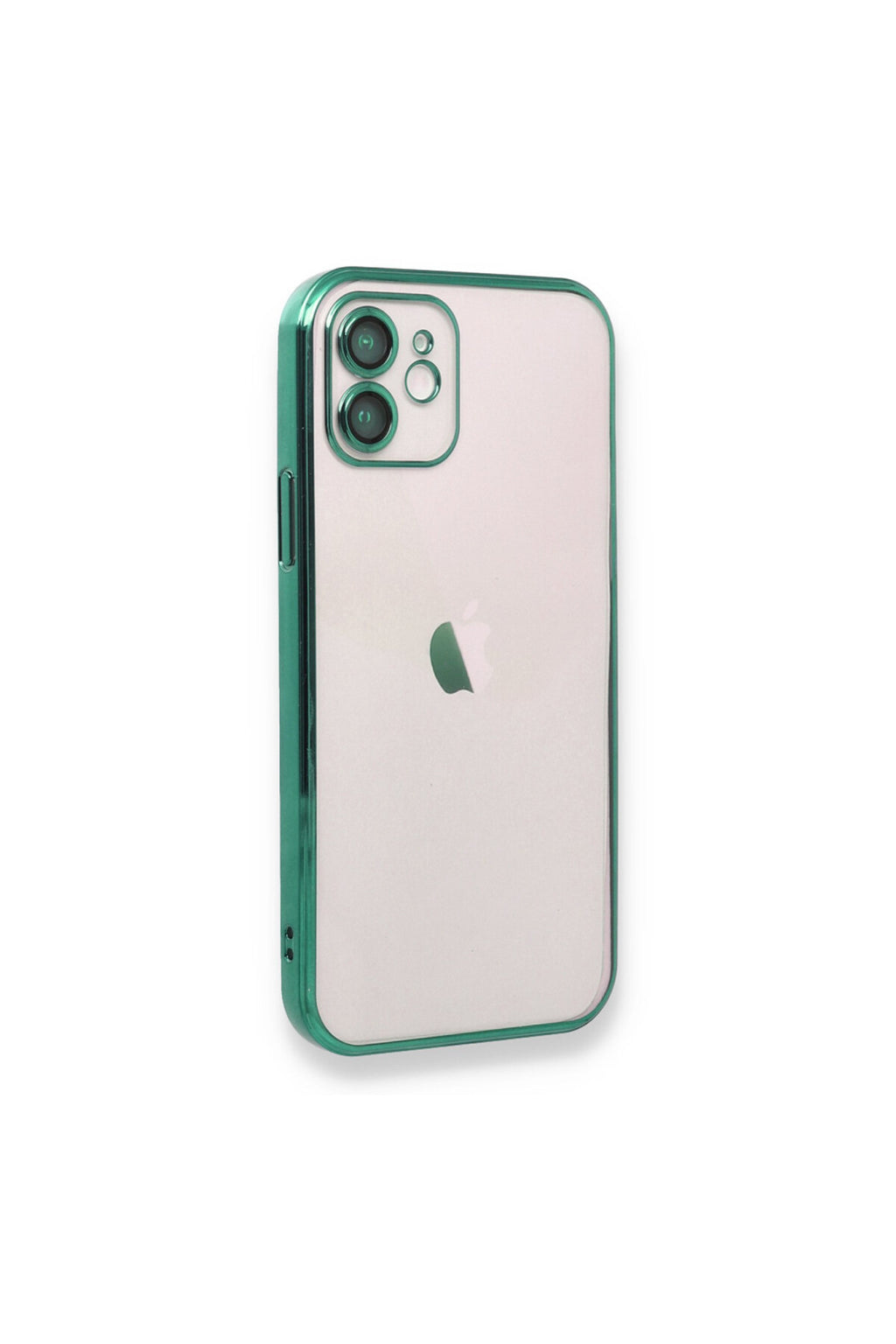 Apple iPhone 12 Uyumlu Kılıf Lensli Silikon - Yeşil