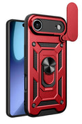 Apple iPhone 17 Air Uyumlu Pars Lens Yüzüklü Silikon - Kırmızı
