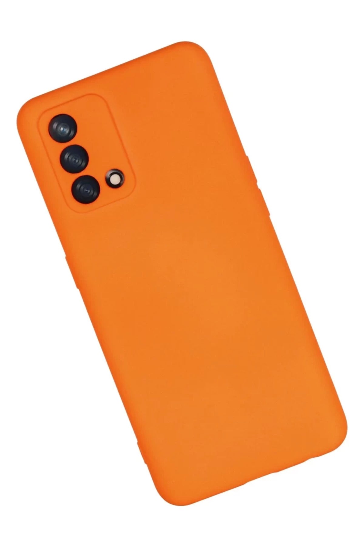 Oppo A74 4G Uyumlu Kılıf Nano içi Kadife Silikon - Turuncu