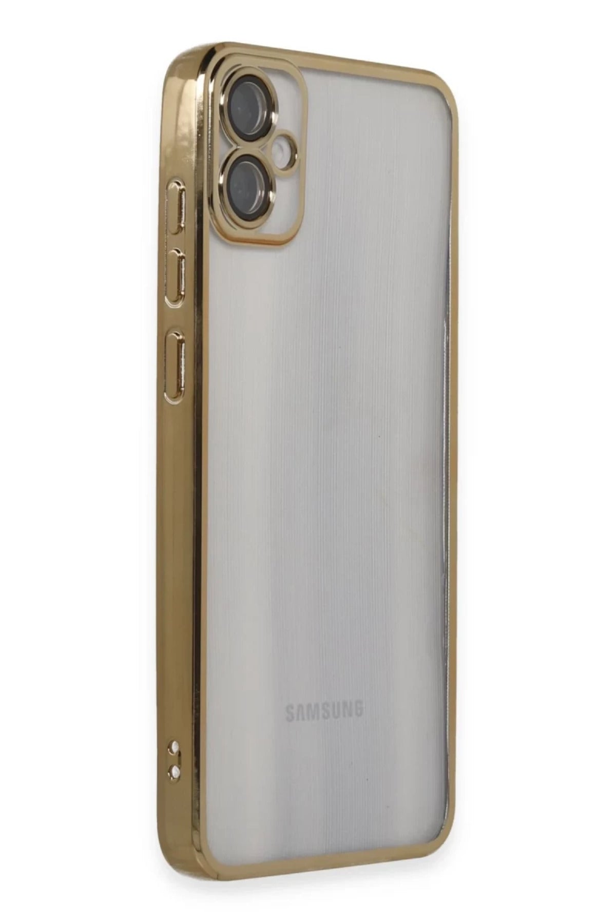 Samsung Galaxy A05 Uyumlu Kılıf Lensli Silikon - Gold