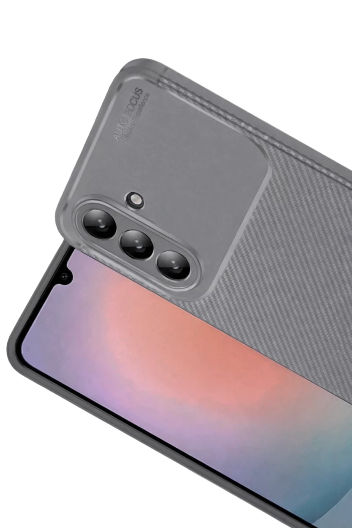 Samsung Galaxy A36 Uyumlu Kılıf Auto Focus Karbon Kapak - Gri