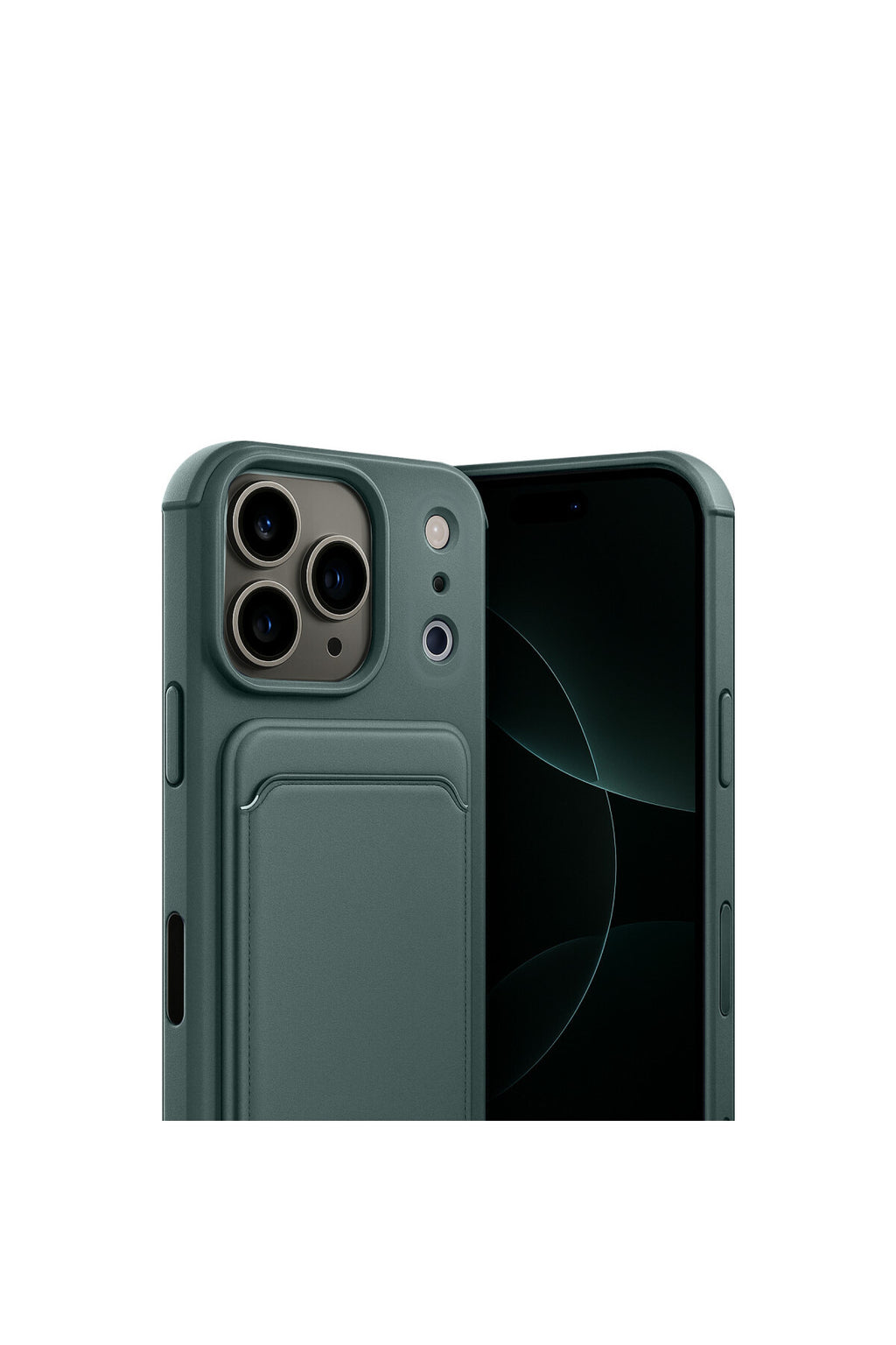 iPhone 17 Pro Max Kelvin Kartvizitli Silikon - Koyu Yeşil