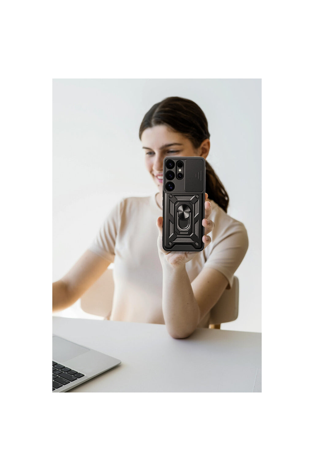 Samsung Galaxy S25 Ultra Uyumlu Kılıf Pars Lens Yüzüklü Silikon - Yeşil