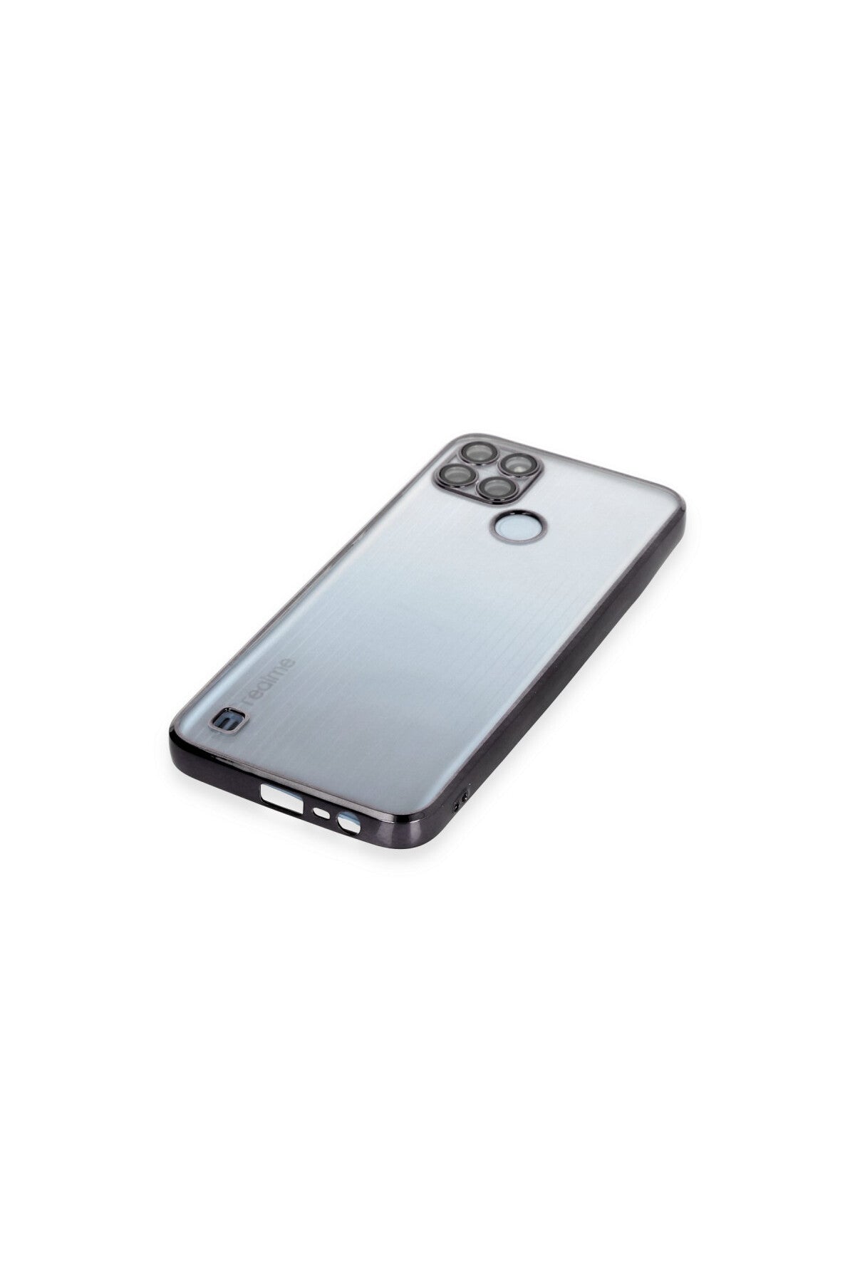 Realme C25Y Uyumlu Kılıf Lensli Silikon - Siyah