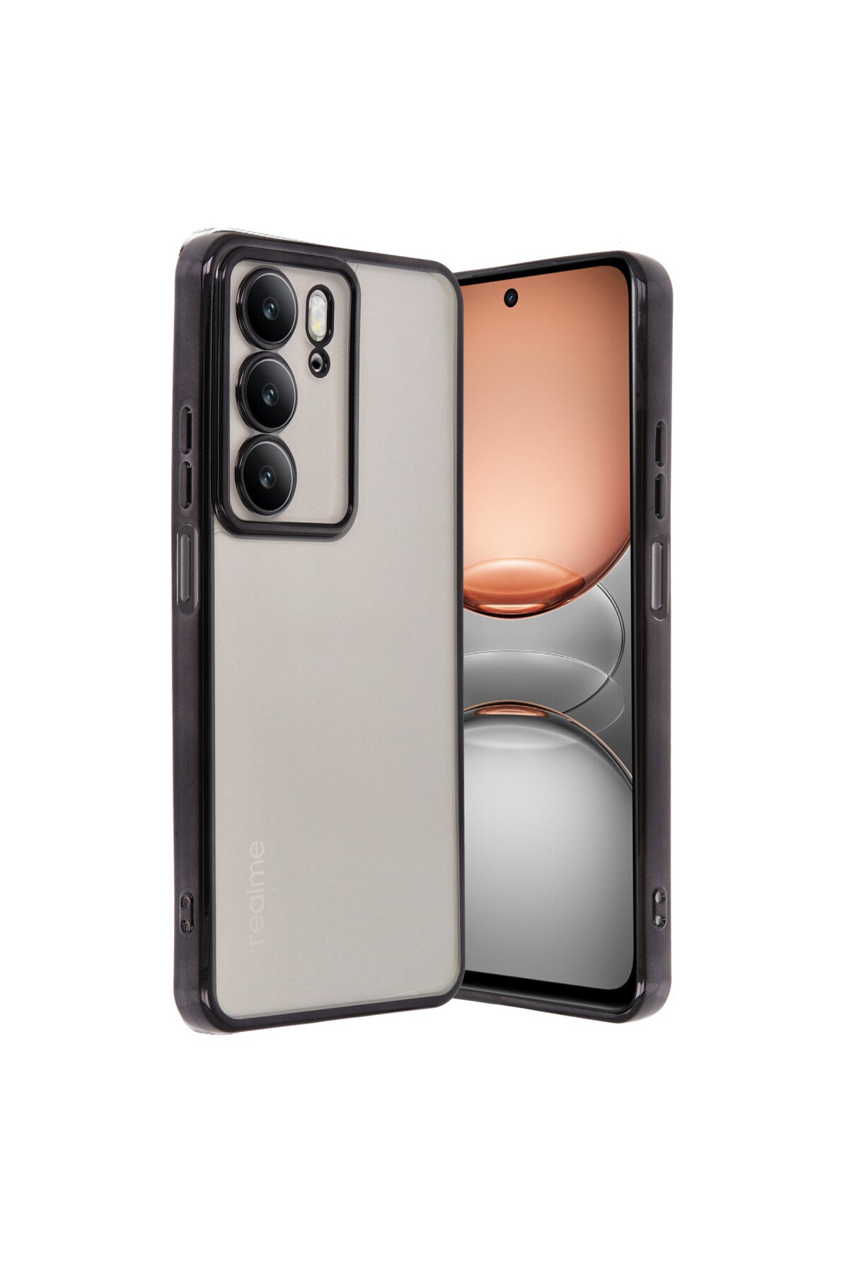 Realme C75 4G Uyumlu Kılıf Lensli Silikon - Siyah