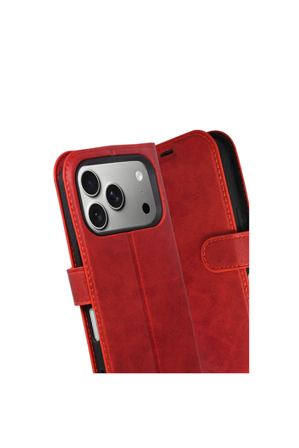Apple iPhone 17 Pro Uyumlu Trend S Plus Kapaklı Kılıf - Kırmızı