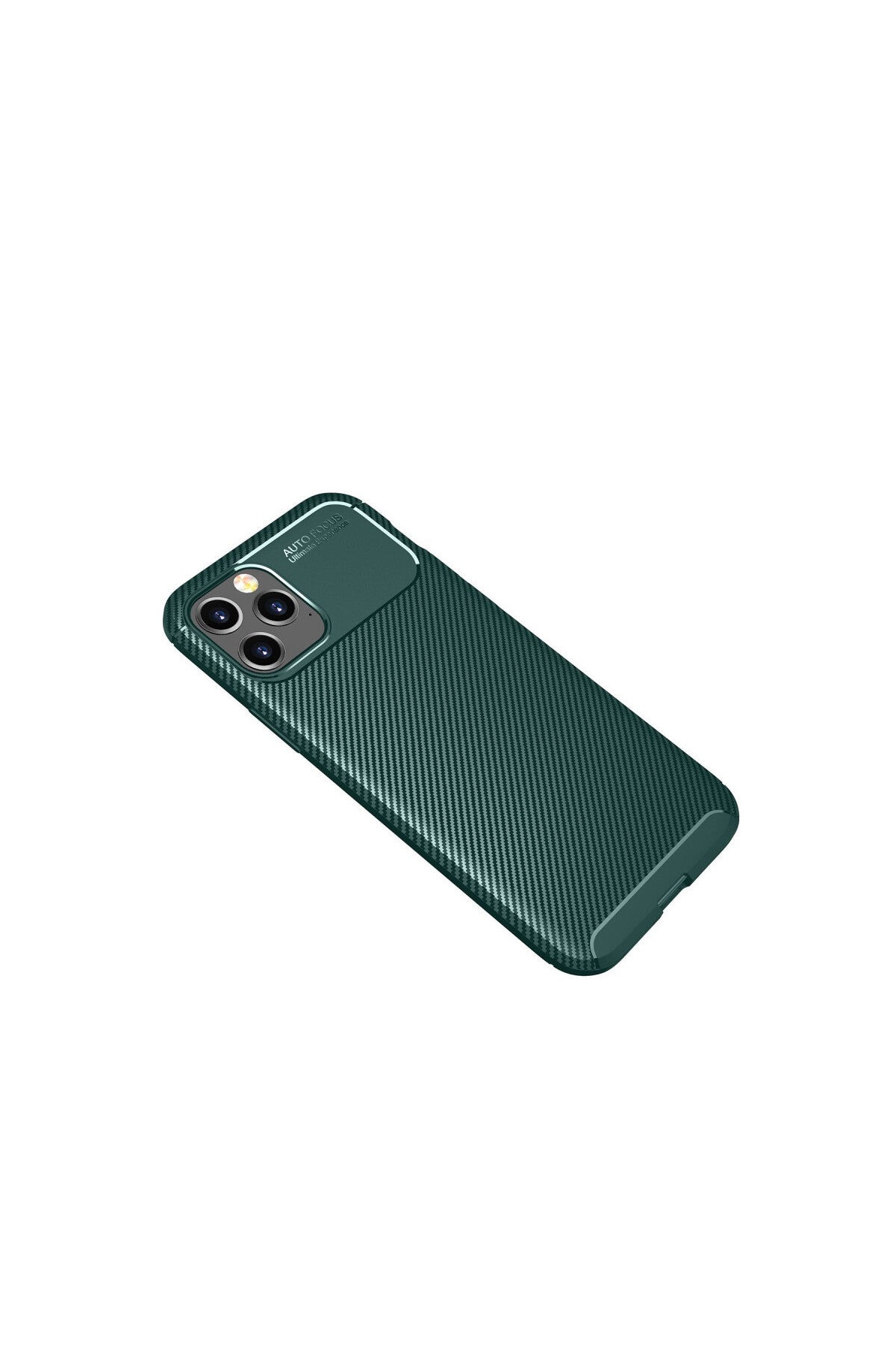 Apple iPhone 11 Pro Max Uyumlu Kılıf Auto Focus Karbon Kapak - Yeşil