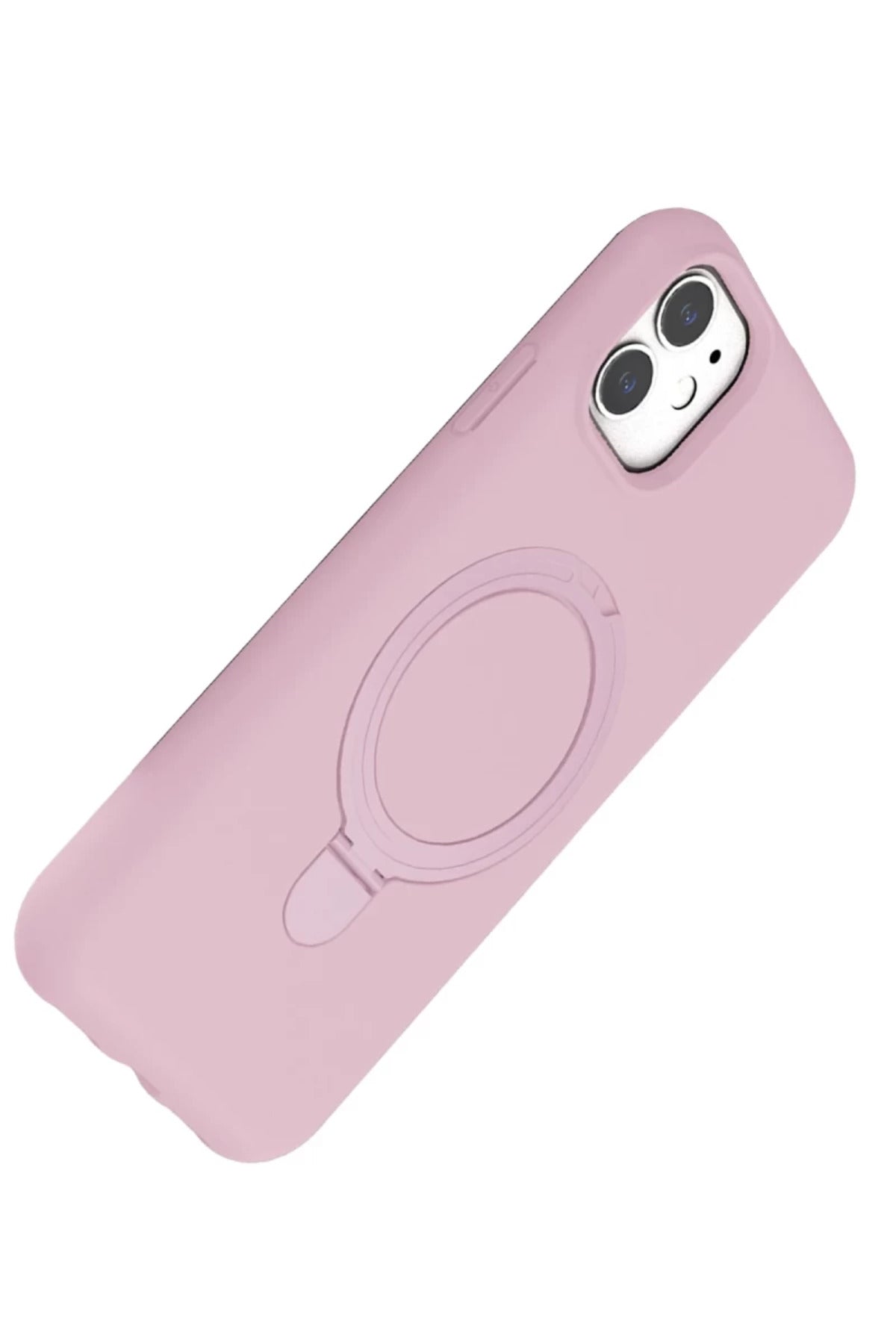 Apple iPhone 11 Uyumlu Regal Magsafe Standlı Kapak - Açık Pembe