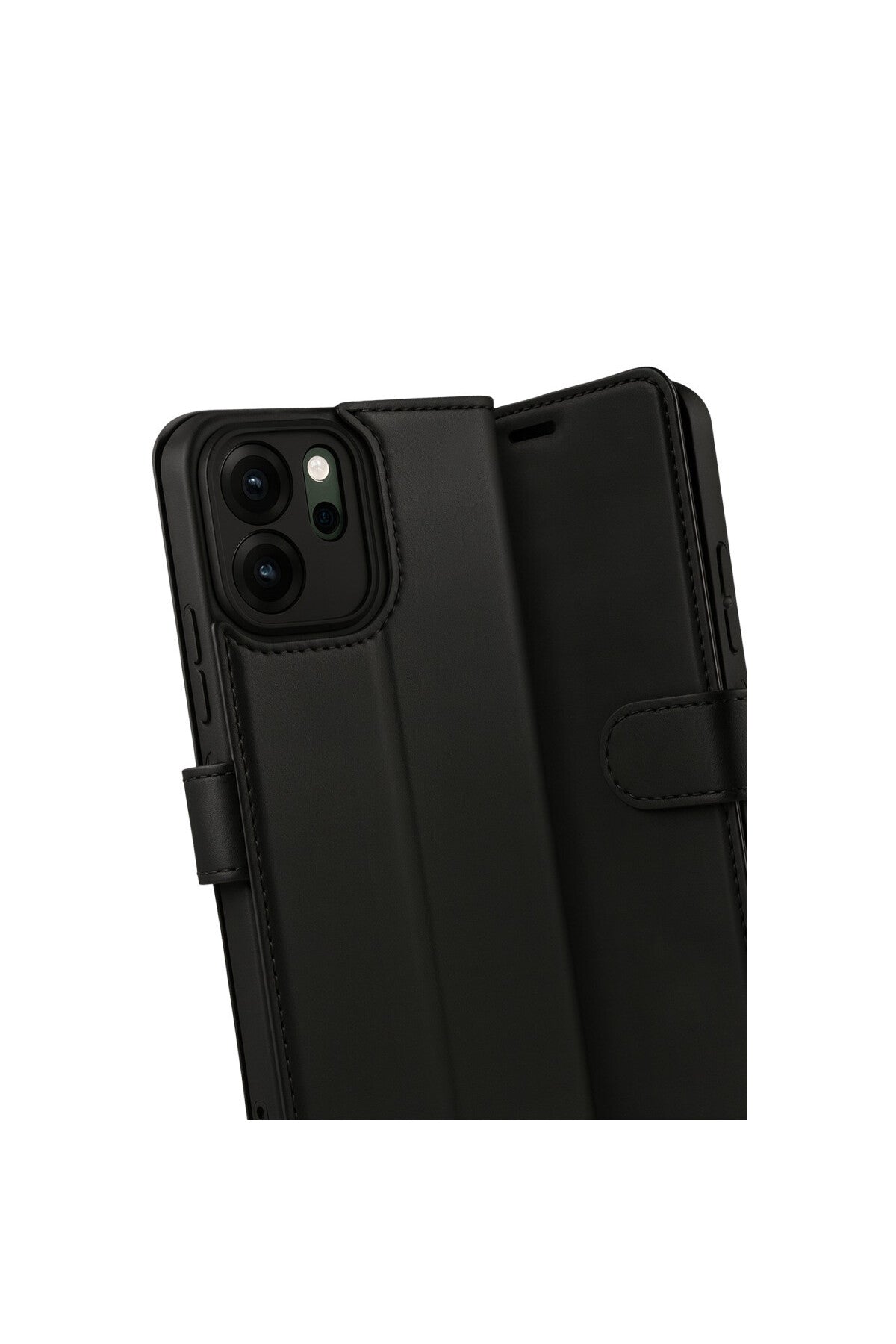 Oppo Reno 14F Uyumlu Trend S Plus Kapaklı Kılıf - Siyah