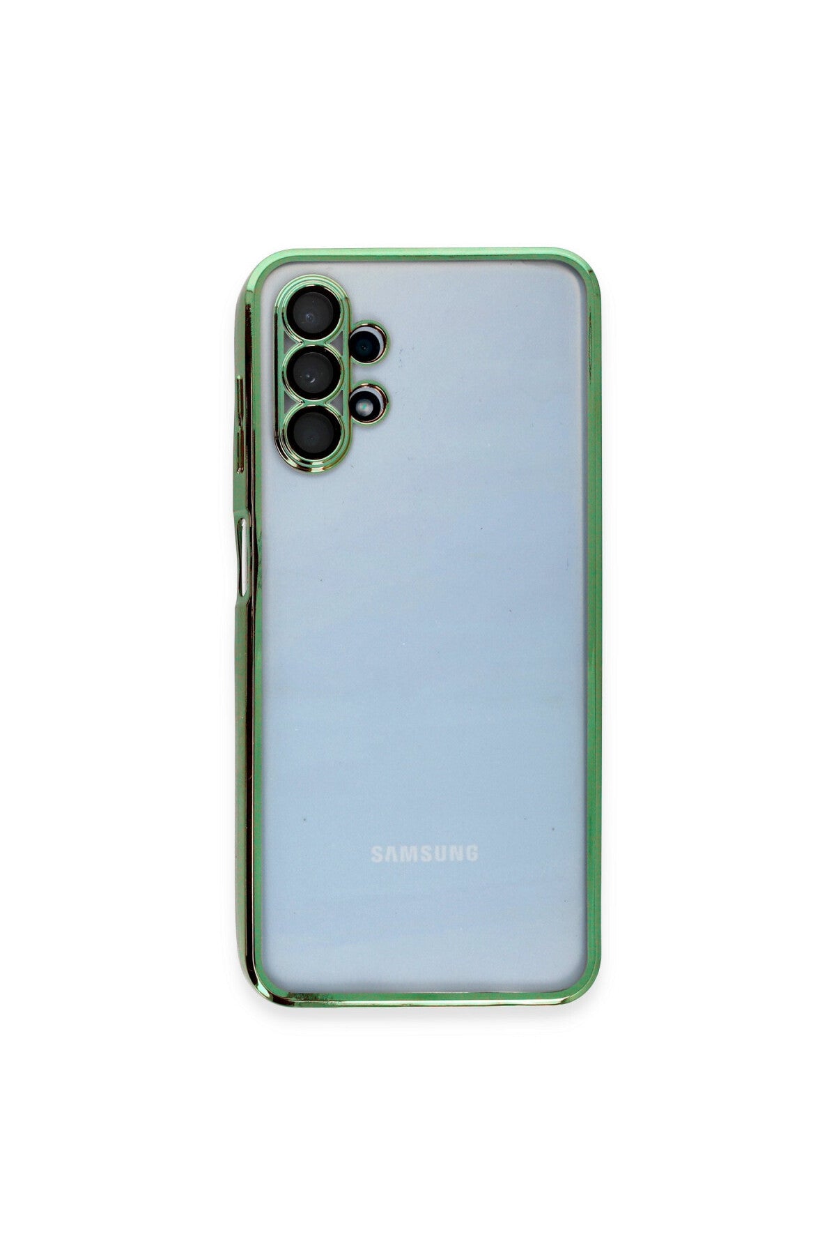 Samsung Galaxy A13 4G Uyumlu Kılıf Lensli Silikon - Yeşil