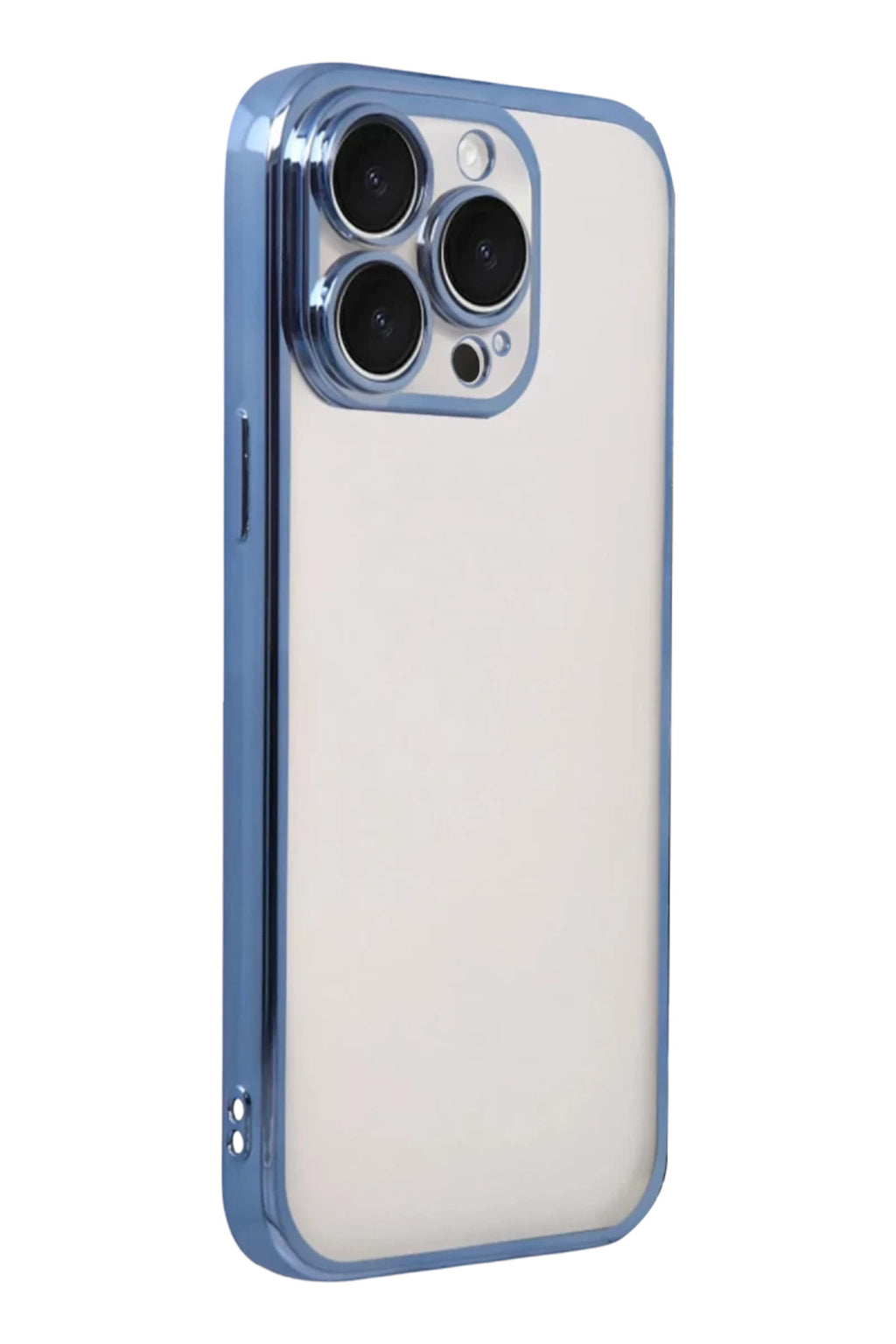 Apple iPhone 15 Pro Max Uyumlu Lensli Silikon - Açık Mavi