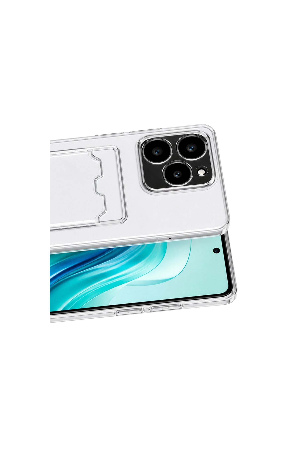 Realme C61 Uyumlu Kılıf Kart Şeffaf Silikon - Şeffaf