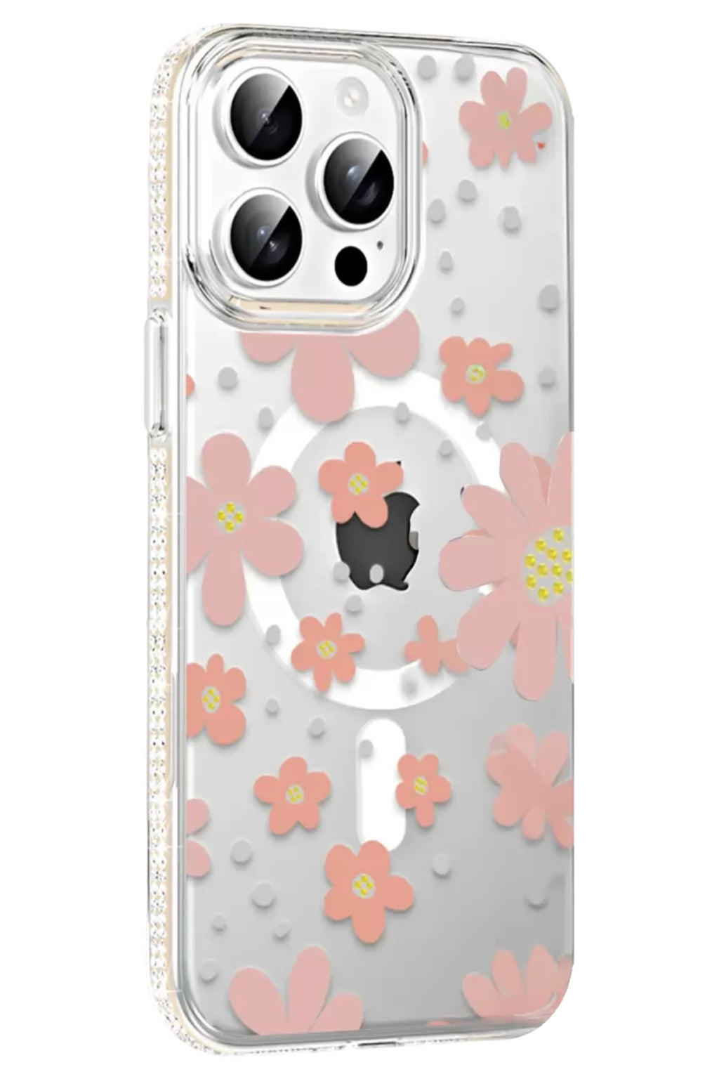 Joko Apple iPhone 14 Pro Max Uyumlu Floral Magsafe Kapak - Pembe