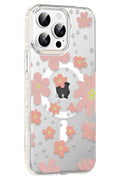 Joko Apple iPhone 14 Pro Max Uyumlu Floral Magsafe Kapak - Pembe