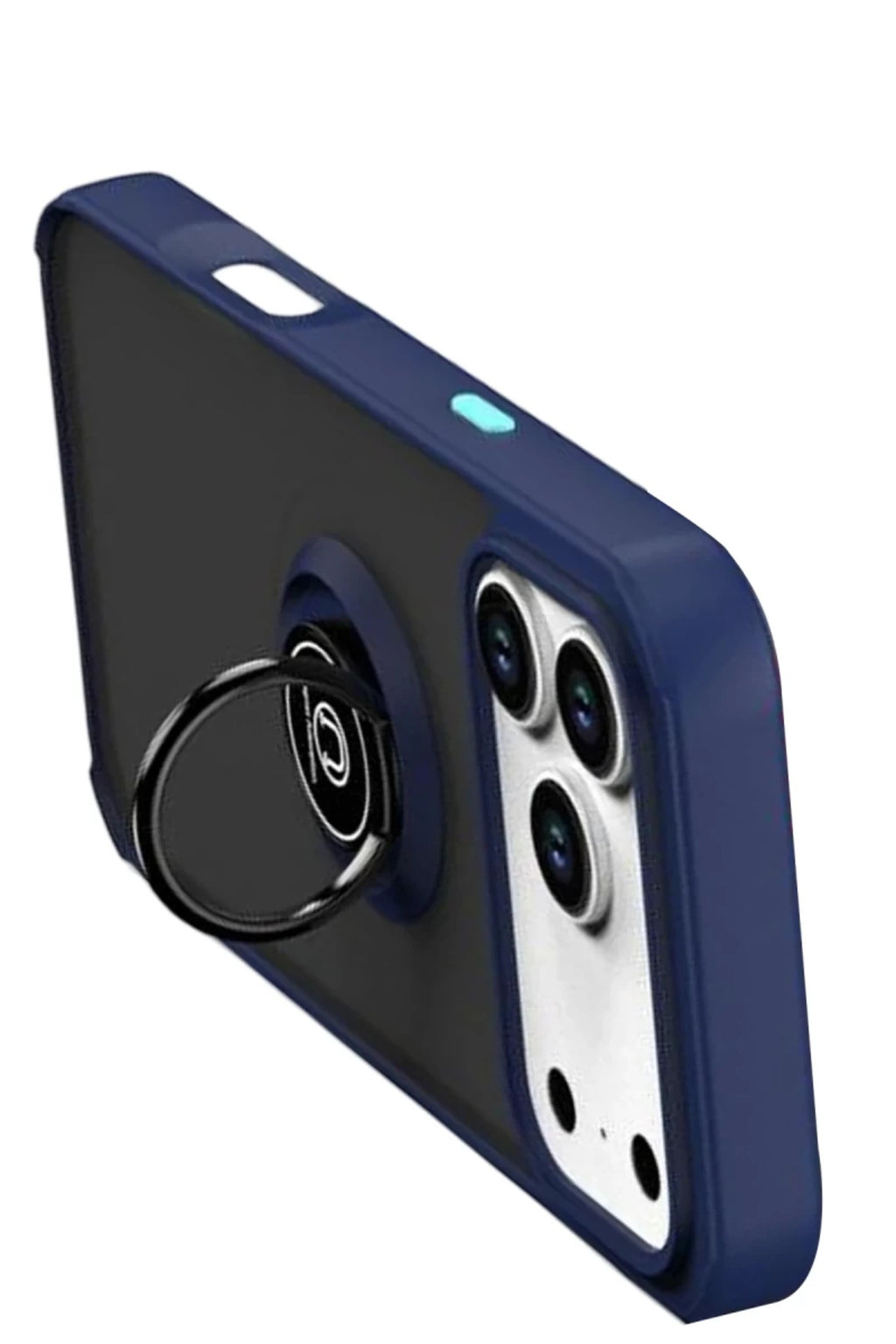 Apple iPhone 17 Pro Uyumlu Montreal Yüzüklü Silikon Kapak - Lacivert