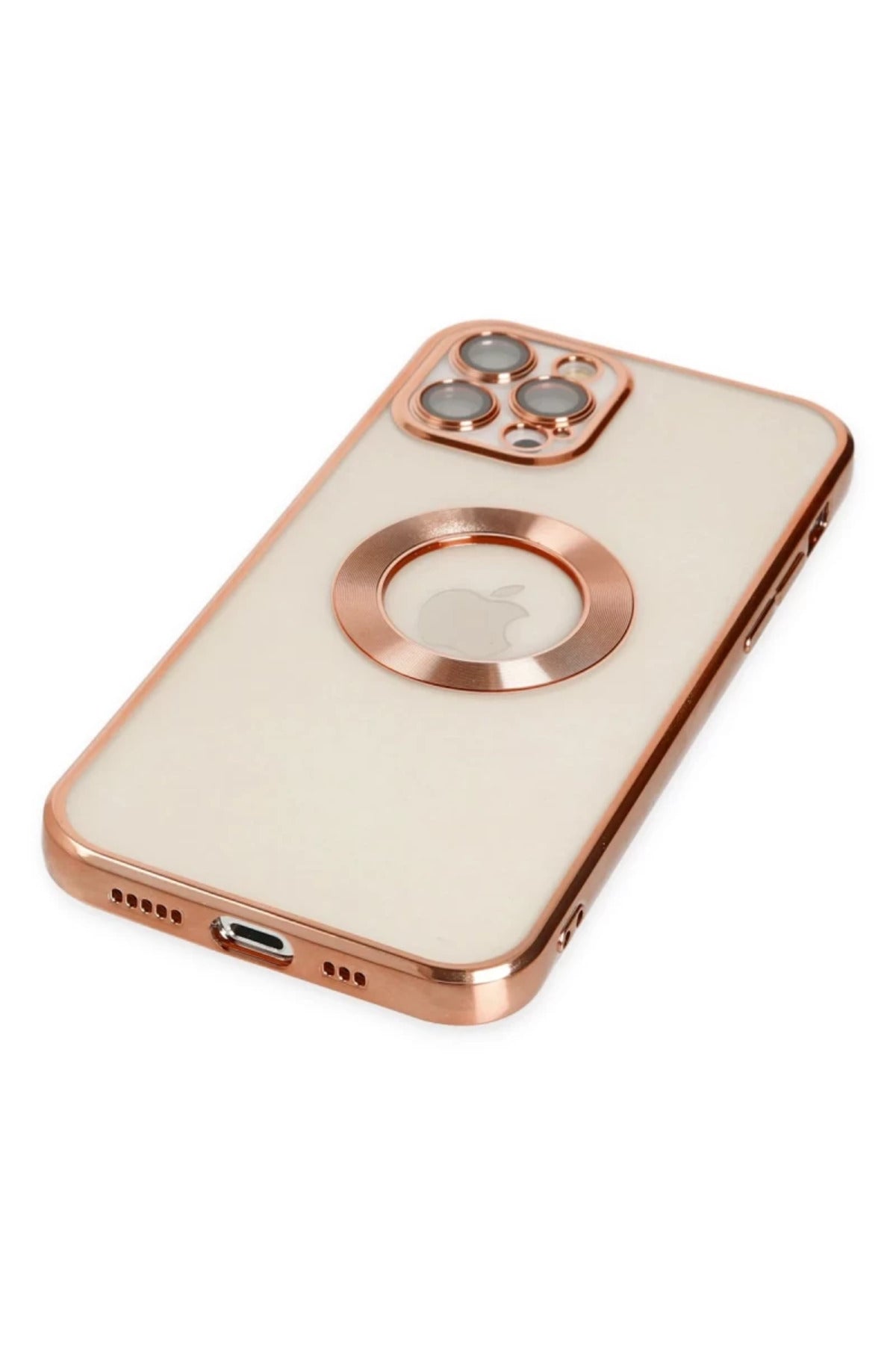 Apple iPhone 12 Pro Uyumlu Kılıf Slot Silikon - Rose Gold