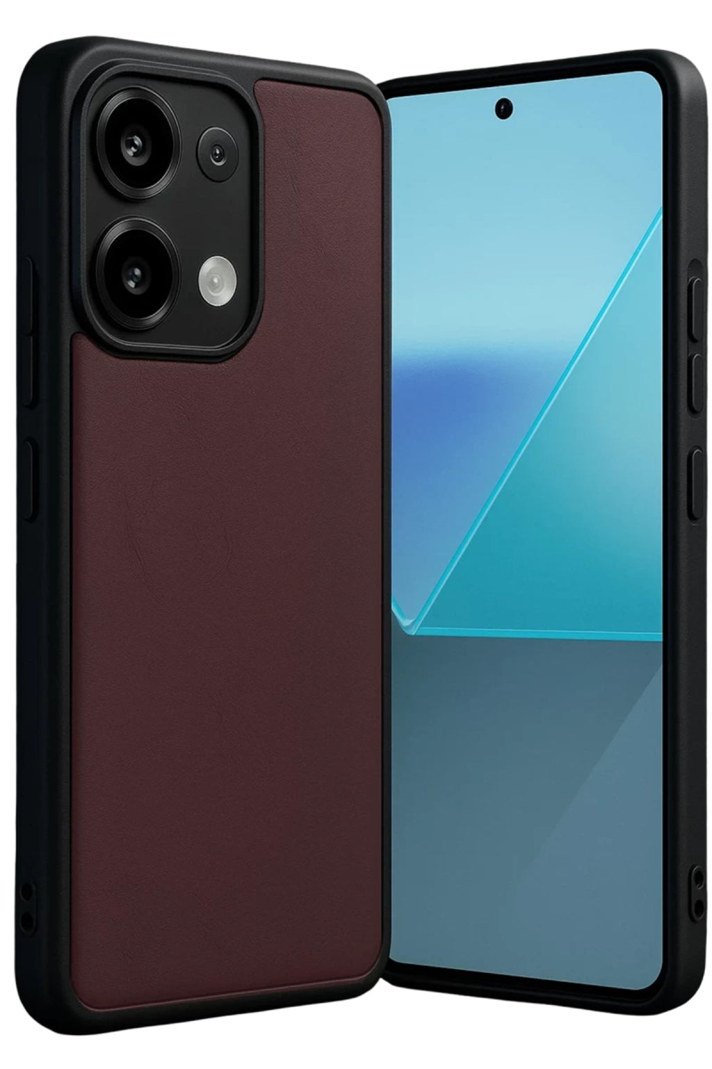 Xiaomi Redmi Note 13 4G Uyumlu Kılıf Aras Deri Kapak - Bordo