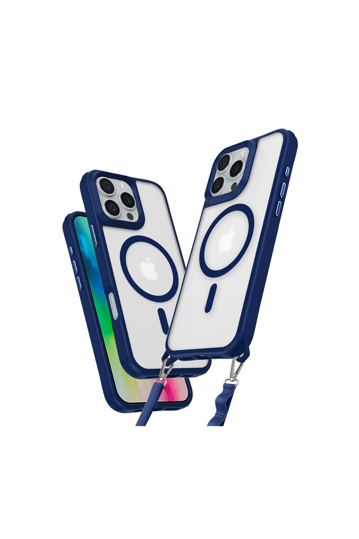 Apple iPhone 16 Pro Max Uyumlu Kılıf Enka Magsafe Silikon Kılıf - Lacivert