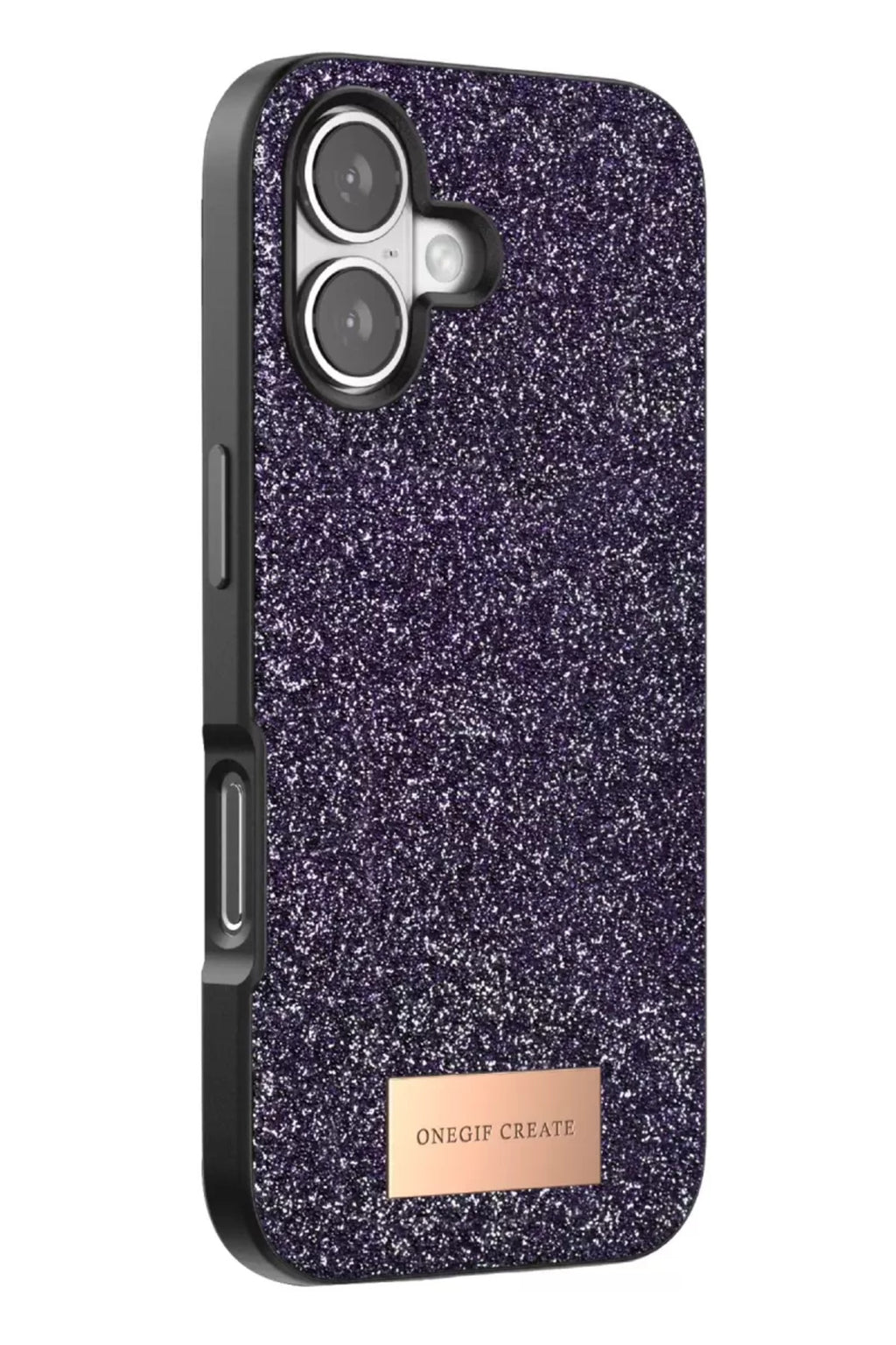 Onegif Apple iPhone 17 Uyumlu Bright Simli Kapak - Derin Mor