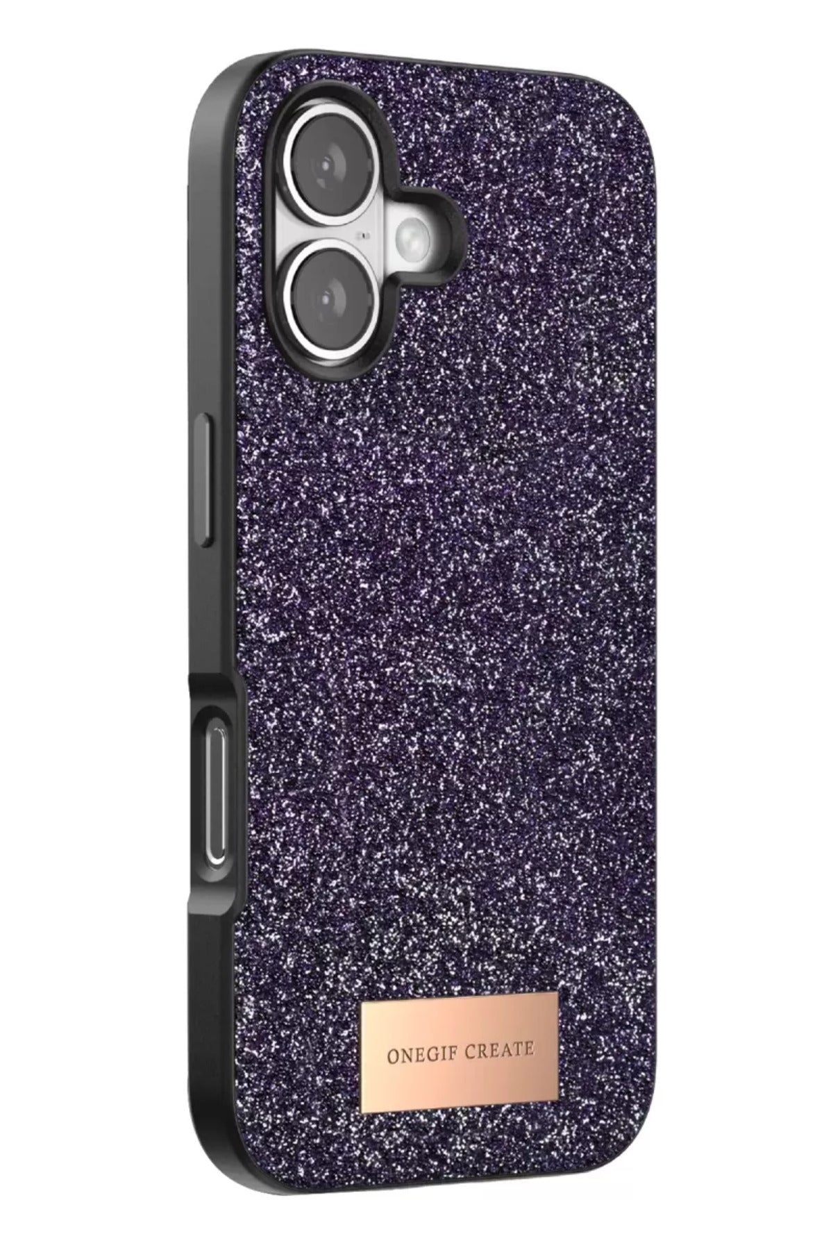 Onegif Apple iPhone 17 Uyumlu Bright Simli Kapak - Derin Mor