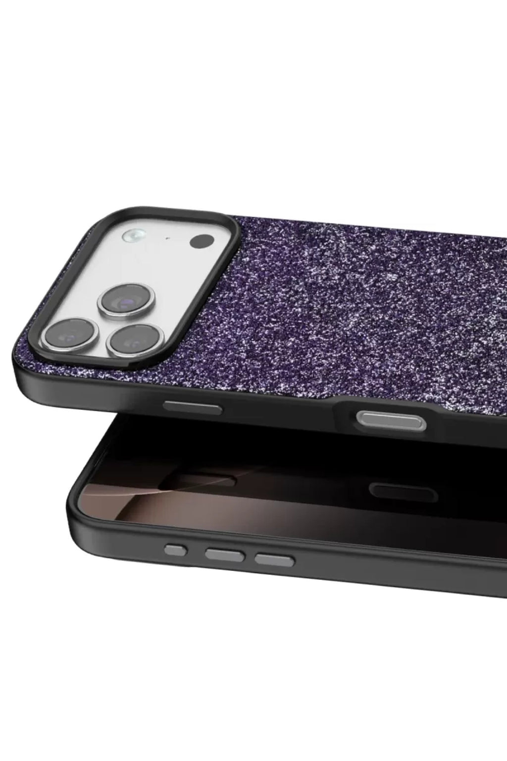 Onegif Apple iPhone 17 Pro Max Uyumlu Bright Simli Kapak - Derin Mor
