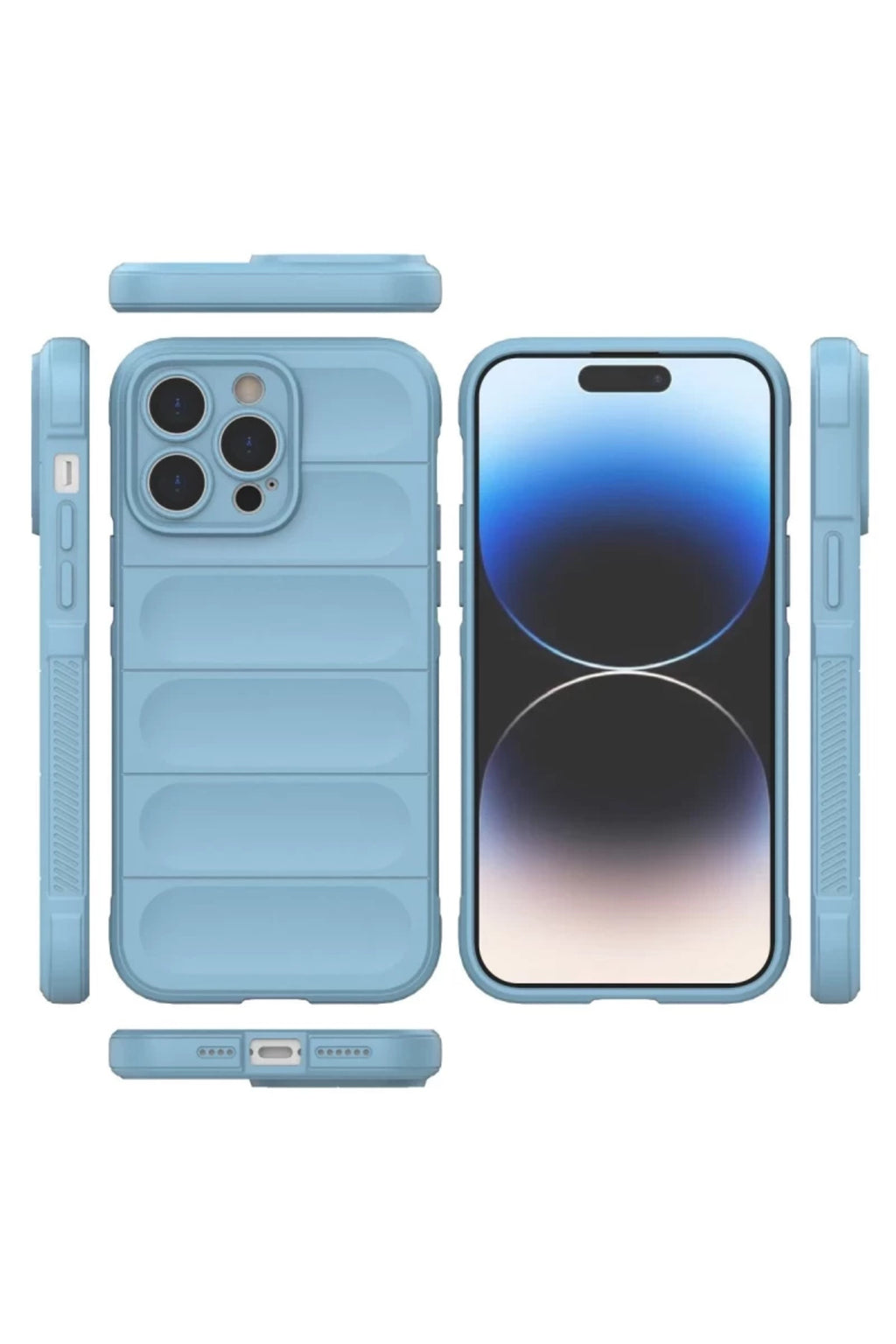 Apple iPhone 14 Pro Uyumlu Kılıf Optimum Silikon - Sky Blue