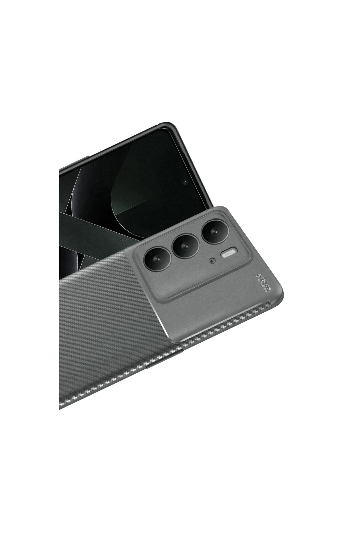 Realme C75 4G Uyumlu Auto Focus Karbon Kapak - Gri