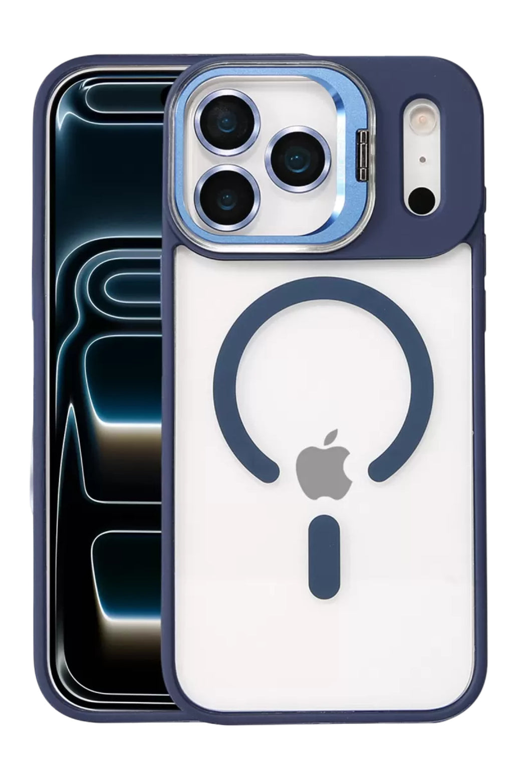 Joko Apple iPhone 17 Pro Max Uyumlu Remim Lensli Magsafe Standlı Kapak - Lacivert