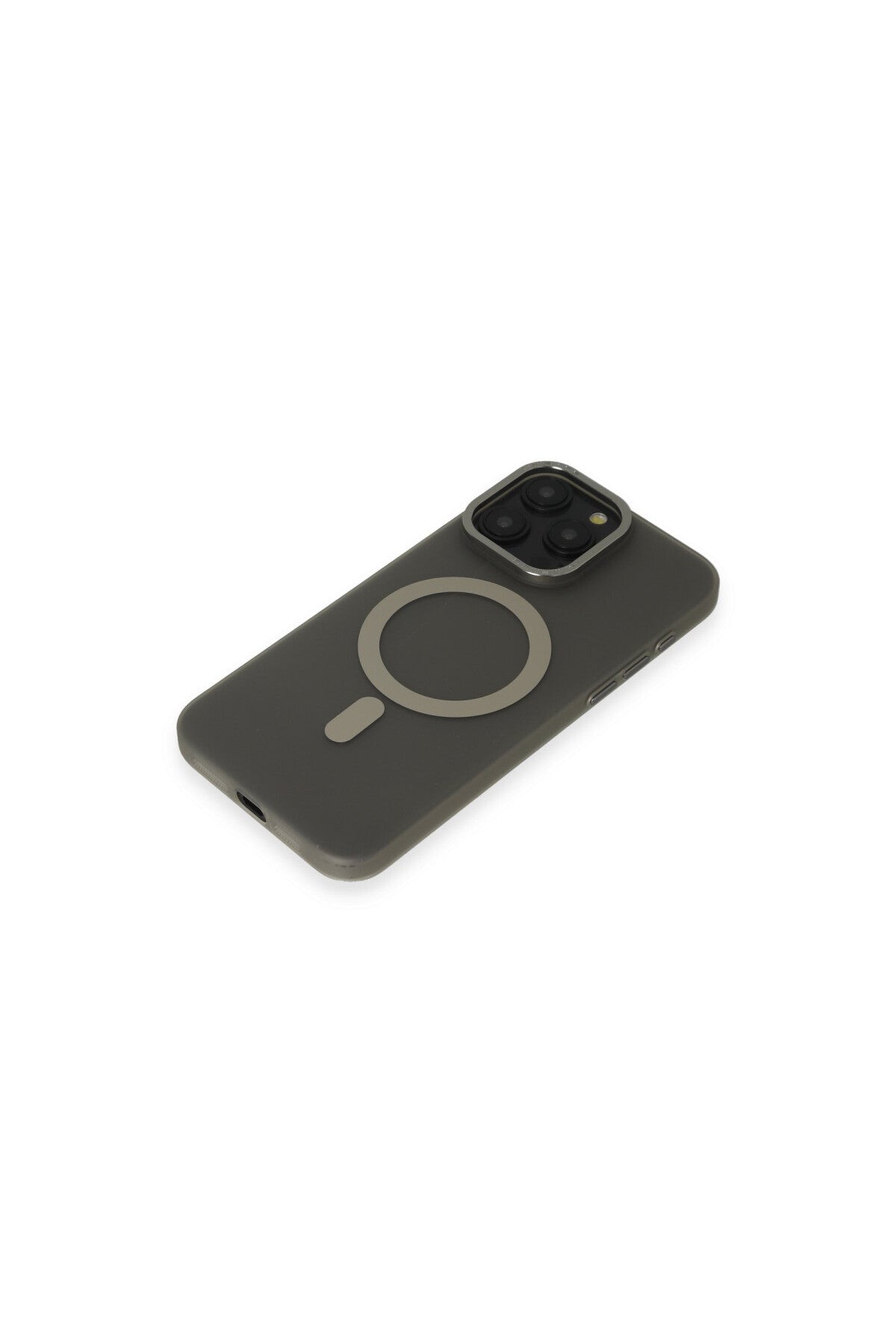 Apple iPhone 15 Pro Uyumlu Kılıf Lodos Magneticsafe Mat Kapak - Titan Gri