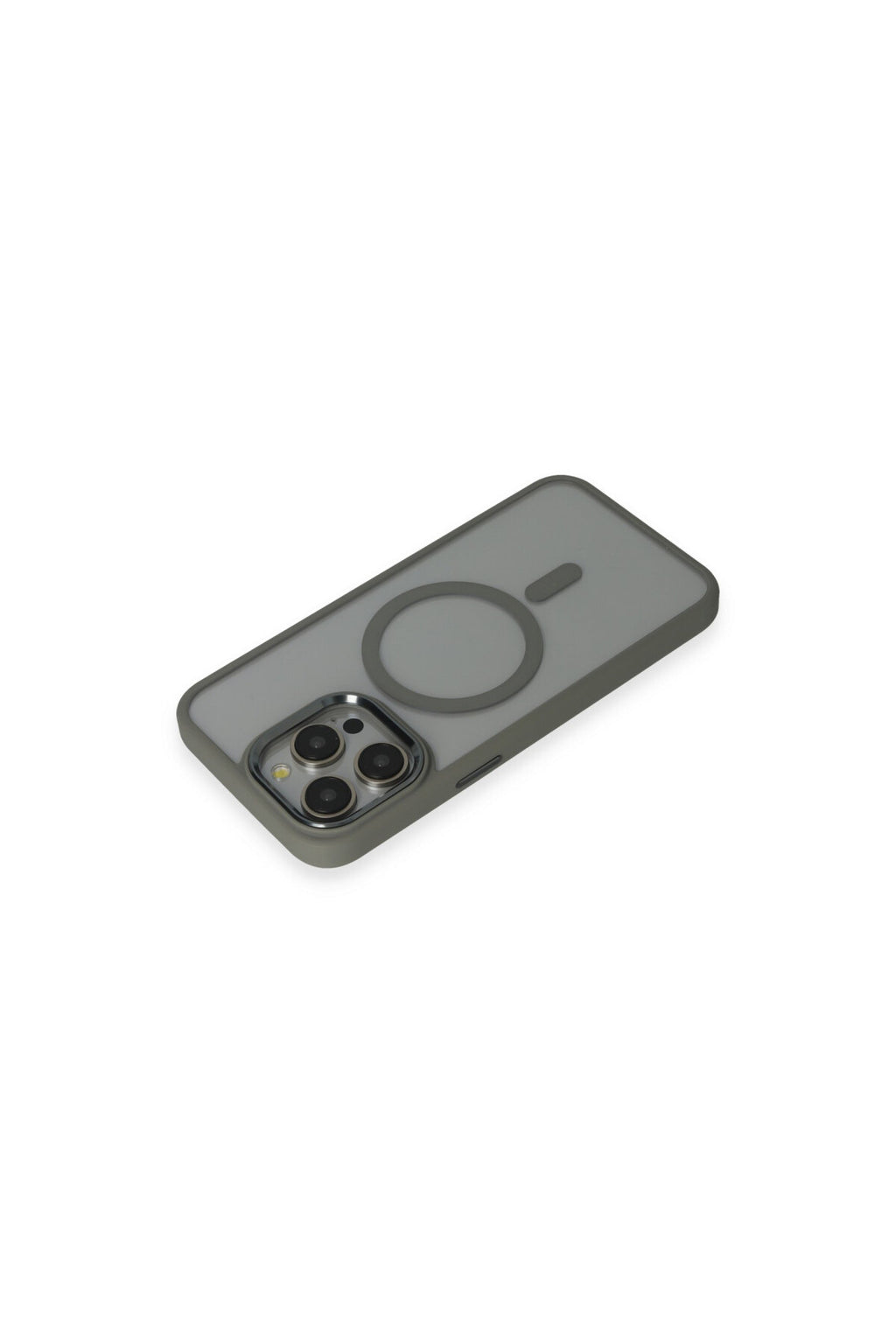 Apple iPhone 15 Pro Max Uyumlu Kılıf Room Magneticsafe Silikon - Gri