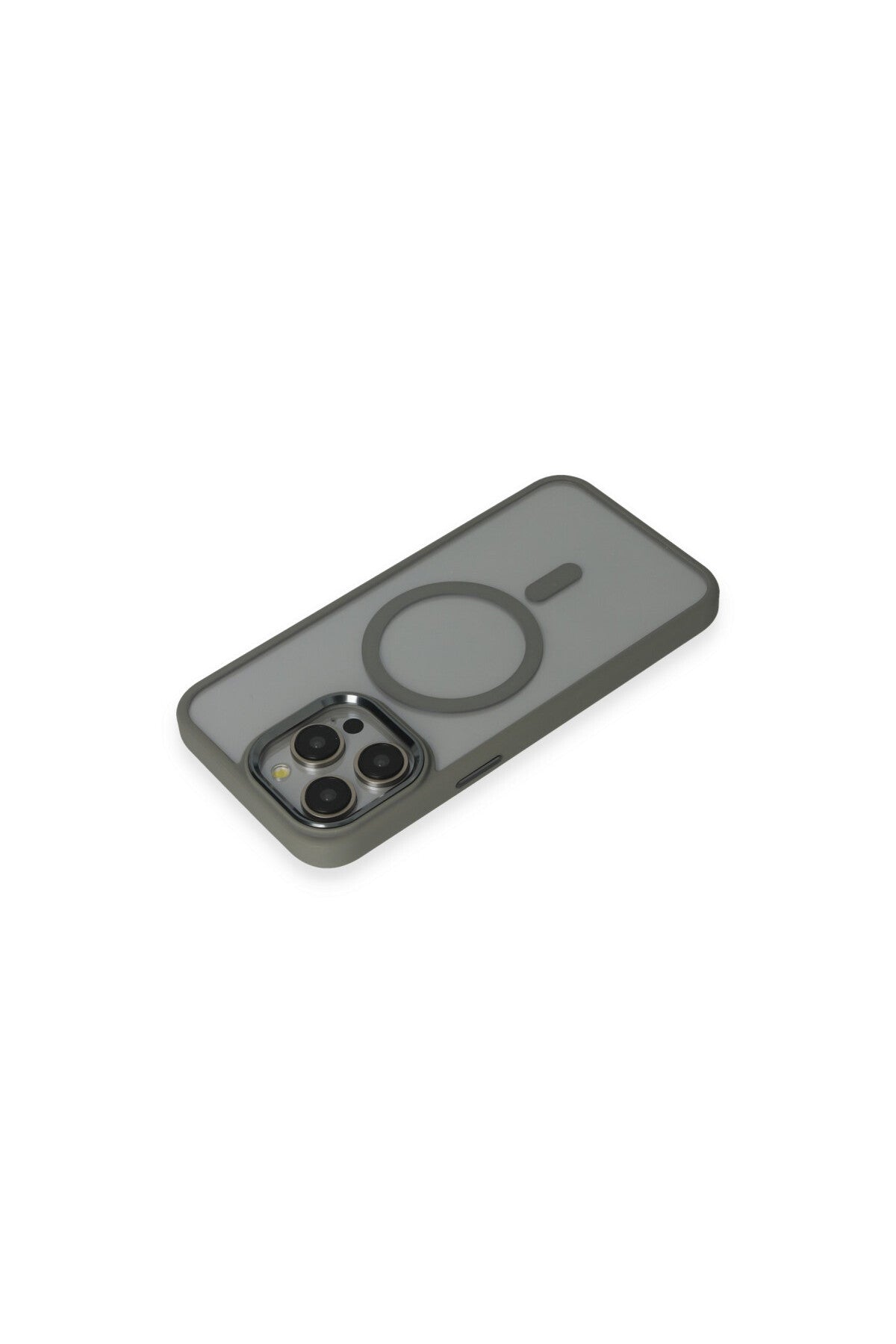 Apple iPhone 15 Pro Max Uyumlu Kılıf Room Magneticsafe Silikon - Gri