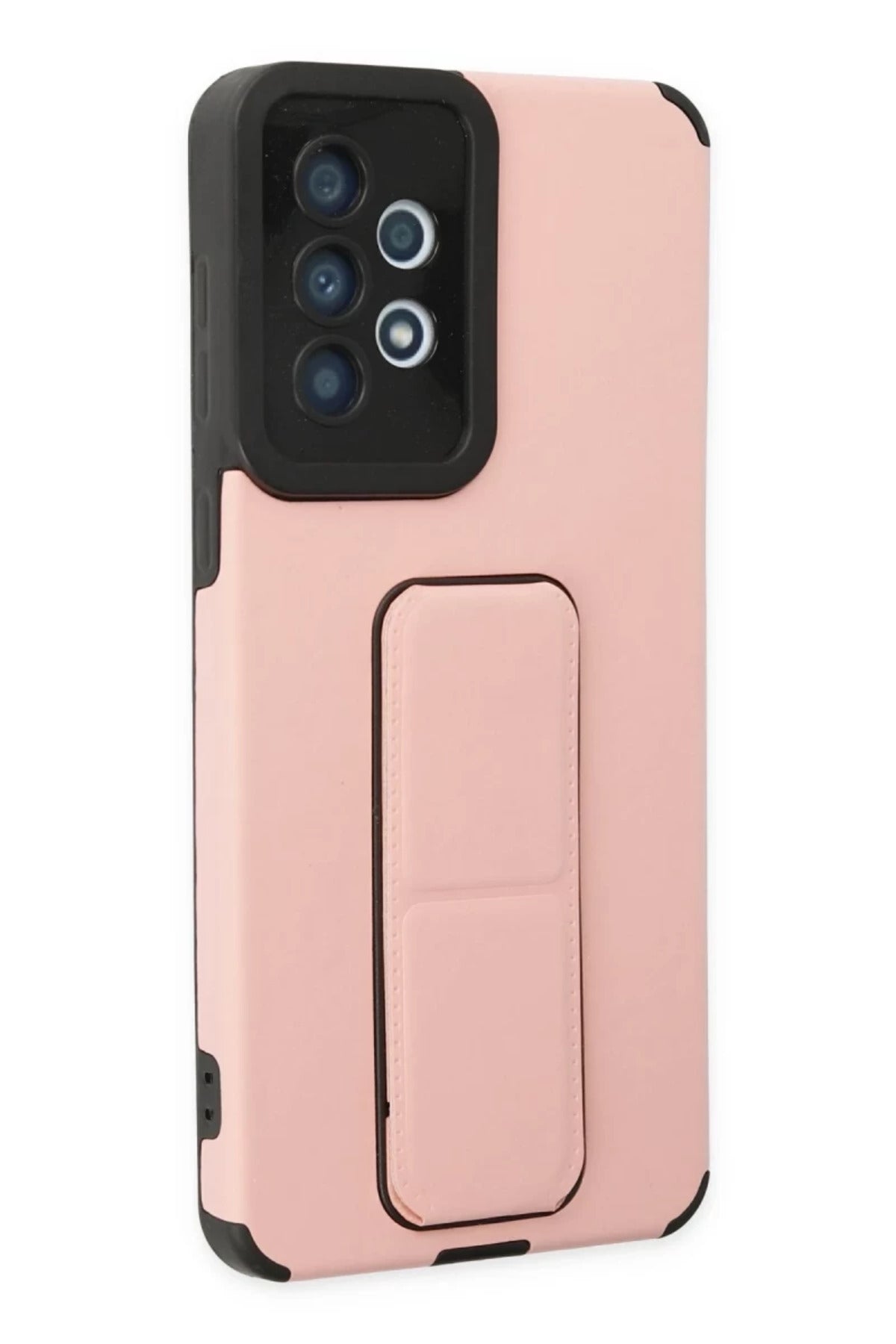 Samsung Galaxy A33 5G Uyumlu Kılıf Mega Standlı Silikon - Pudra