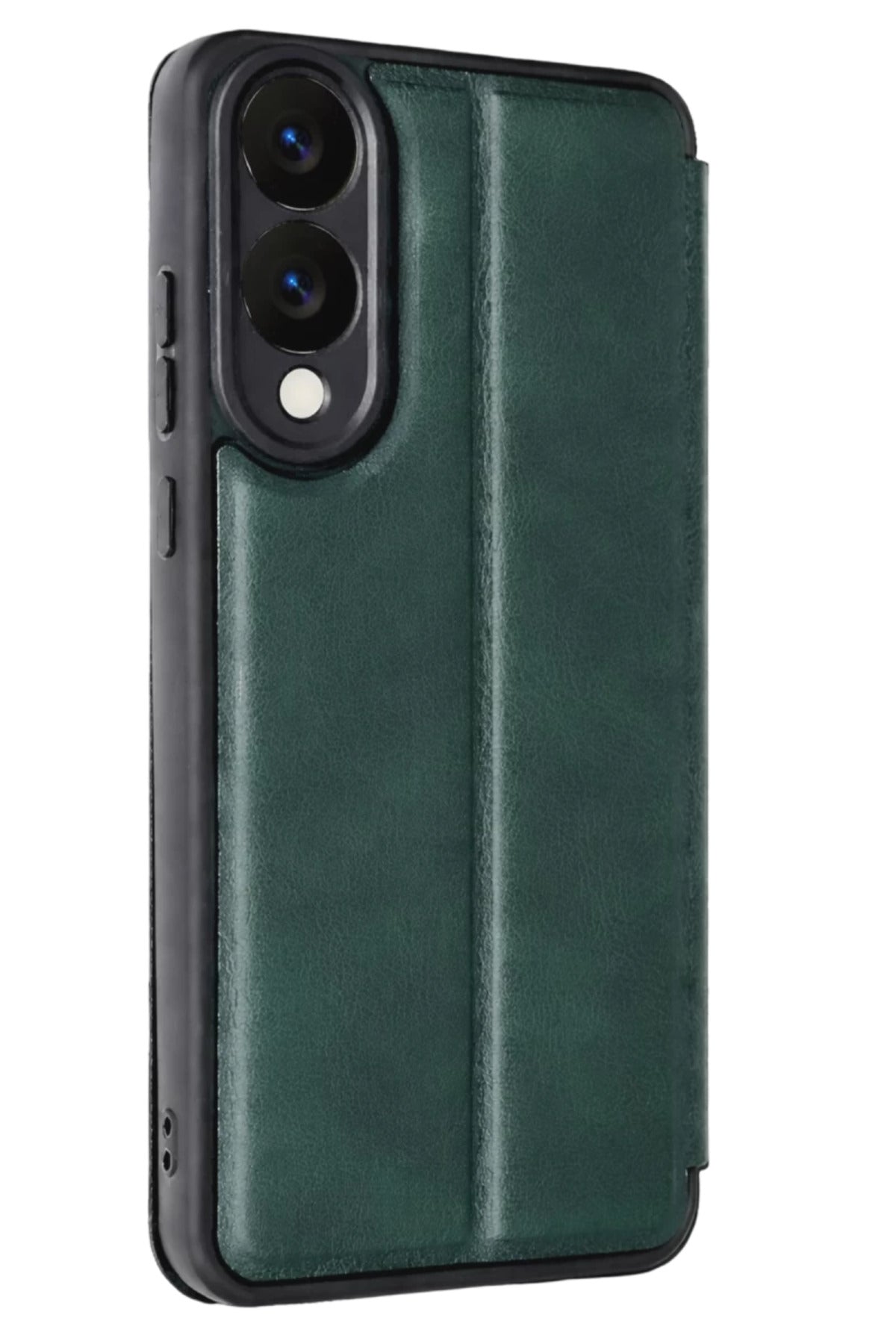 Samsung Galaxy S25 Uyumlu Edge Flip Cover - Koyu Yeşil