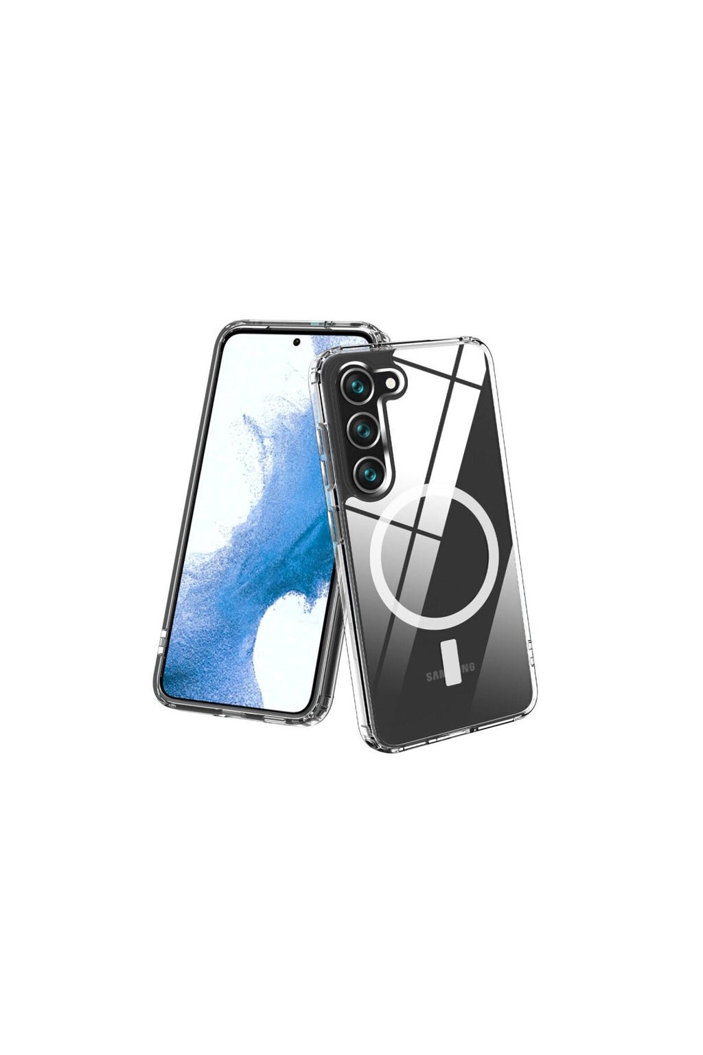 Samsung Galaxy S23 Uyumlu Kılıf Magneticsafe Şeffaf Silikon - Şeffaf