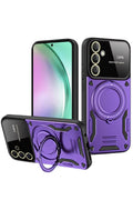 Samsung Galaxy S24 FE Uyumlu Kılıf Joy Lens Standlı Kapak - Mor