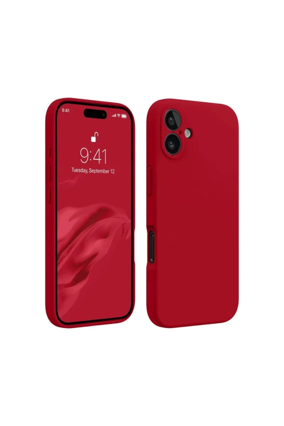 Apple iPhone 16 Plus Uyumlu Kılıf First Silikon - Kırmızı