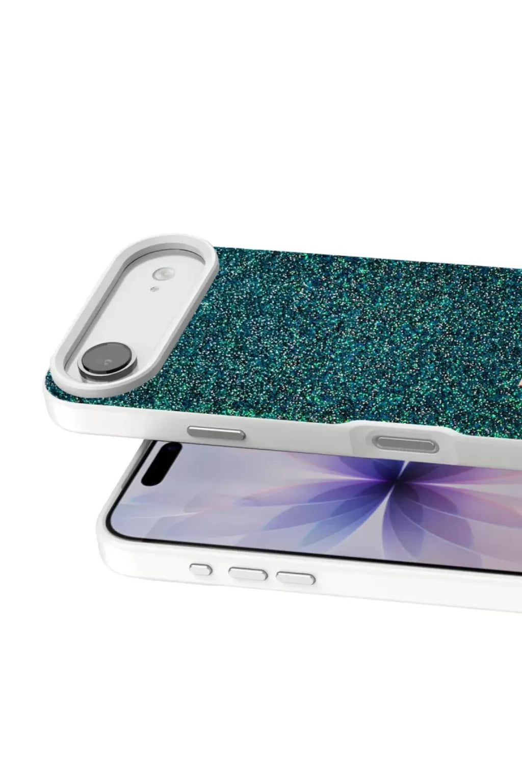 Onegif Apple iPhone 17 Air Uyumlu Bright Simli Kapak - Koyu Yeşil