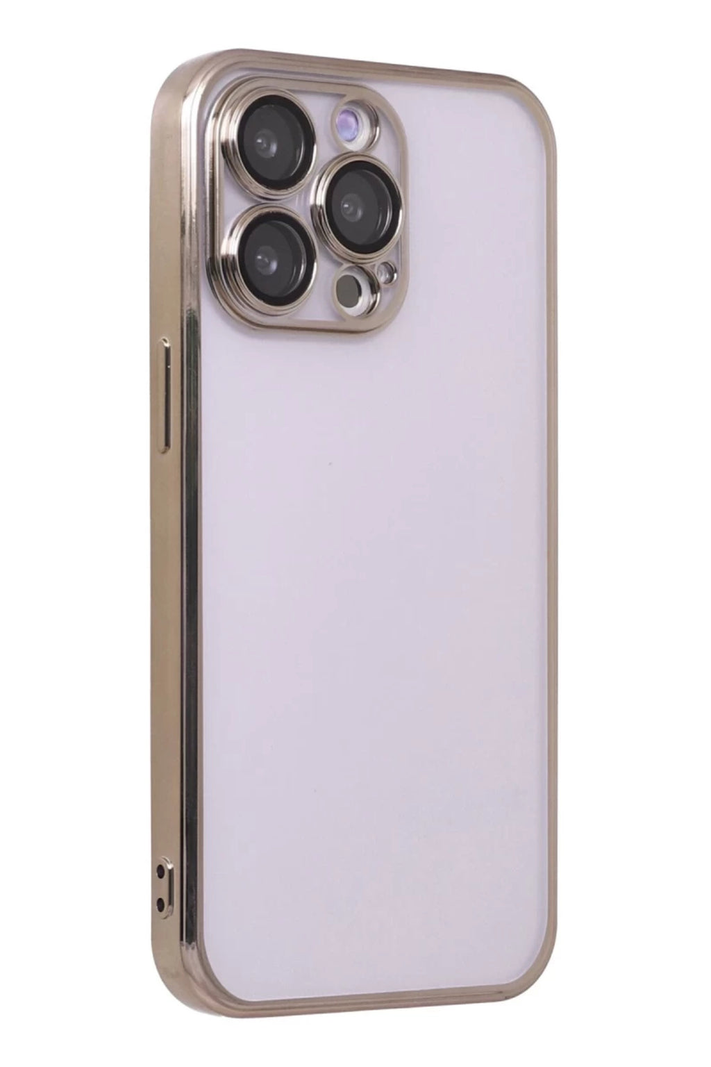 Apple iPhone 13 Pro Uyumlu Kılıf Lensli Silikon - Gold