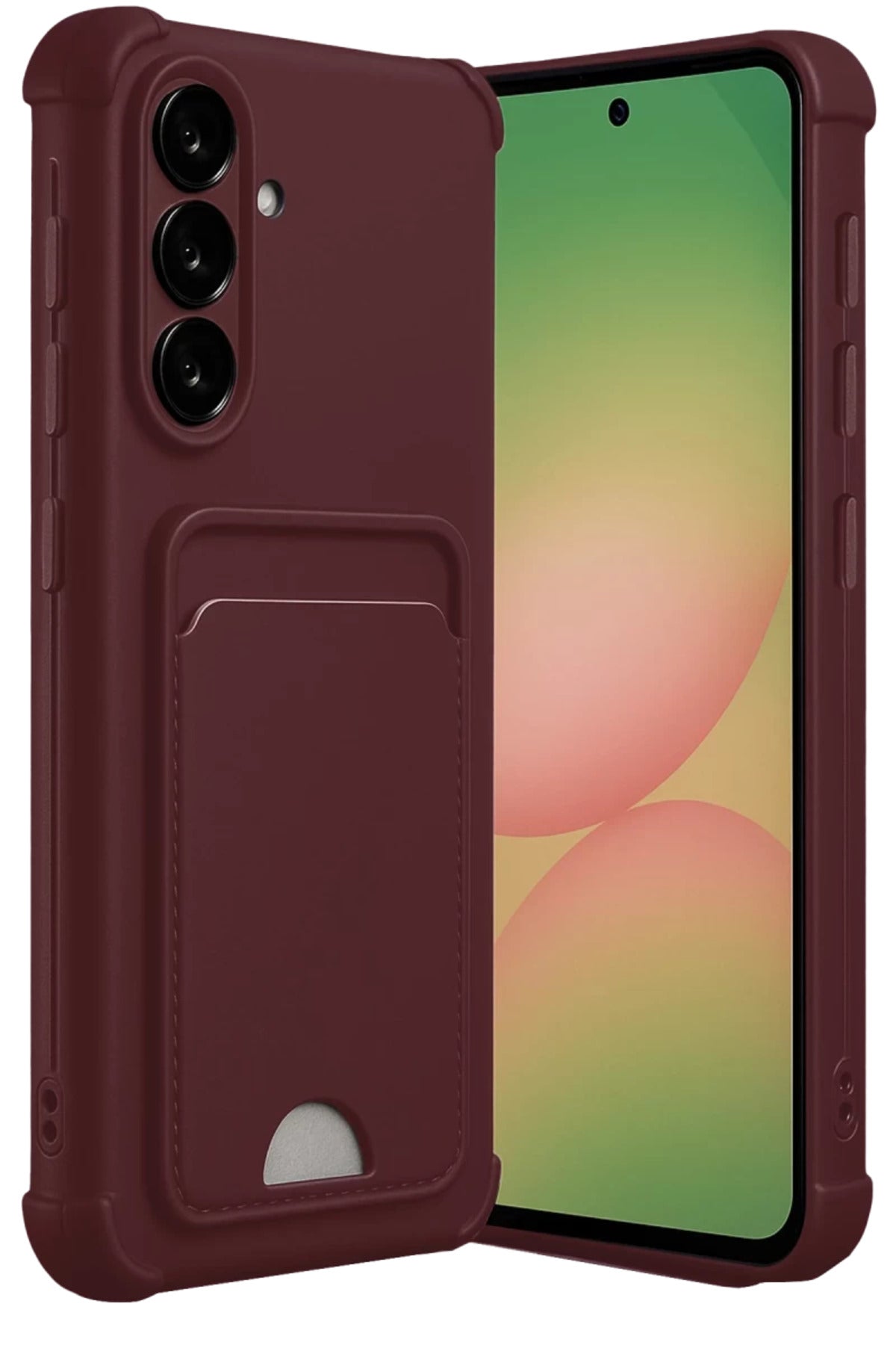 Samsung Galaxy A36 Uyumlu Kılıf Kelvin Kartvizitli Silikon - Bordo