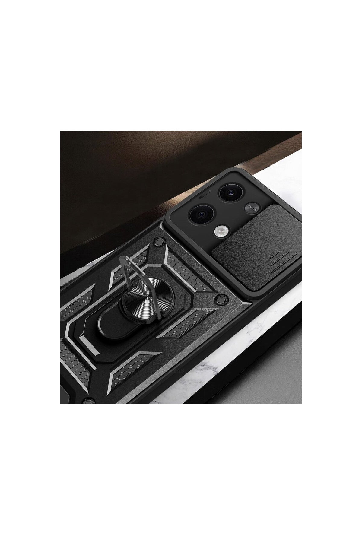 Xiaomi Poco X6 Uyumlu Kılıf Pars Lens Yüzüklü Silikon - Yeşil