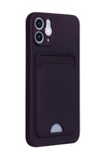 Apple iPhone 12 Uyumlu Kılıf Kelvin Kartvizitli Silikon - Derin Mor