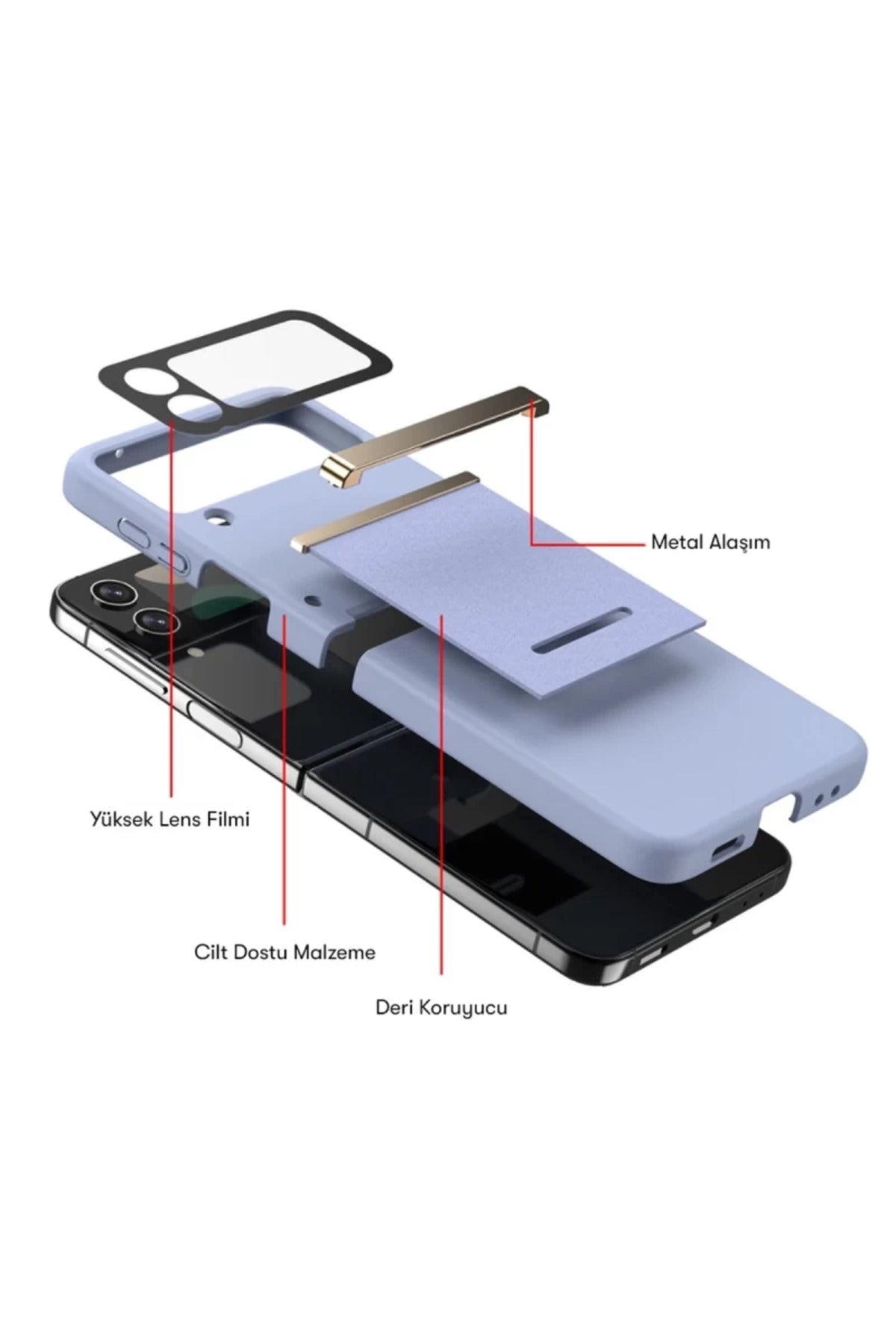 Samsung Galaxy Z Flip 4 Kılıf Belt Flip Kapak - Lacivert
