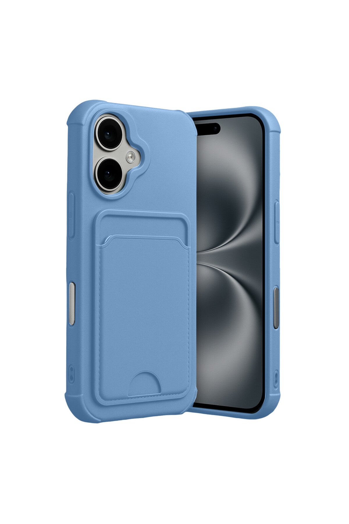 Apple iPhone 17 Uyumlu Kelvin Kartvizitli Silikon - Mavi