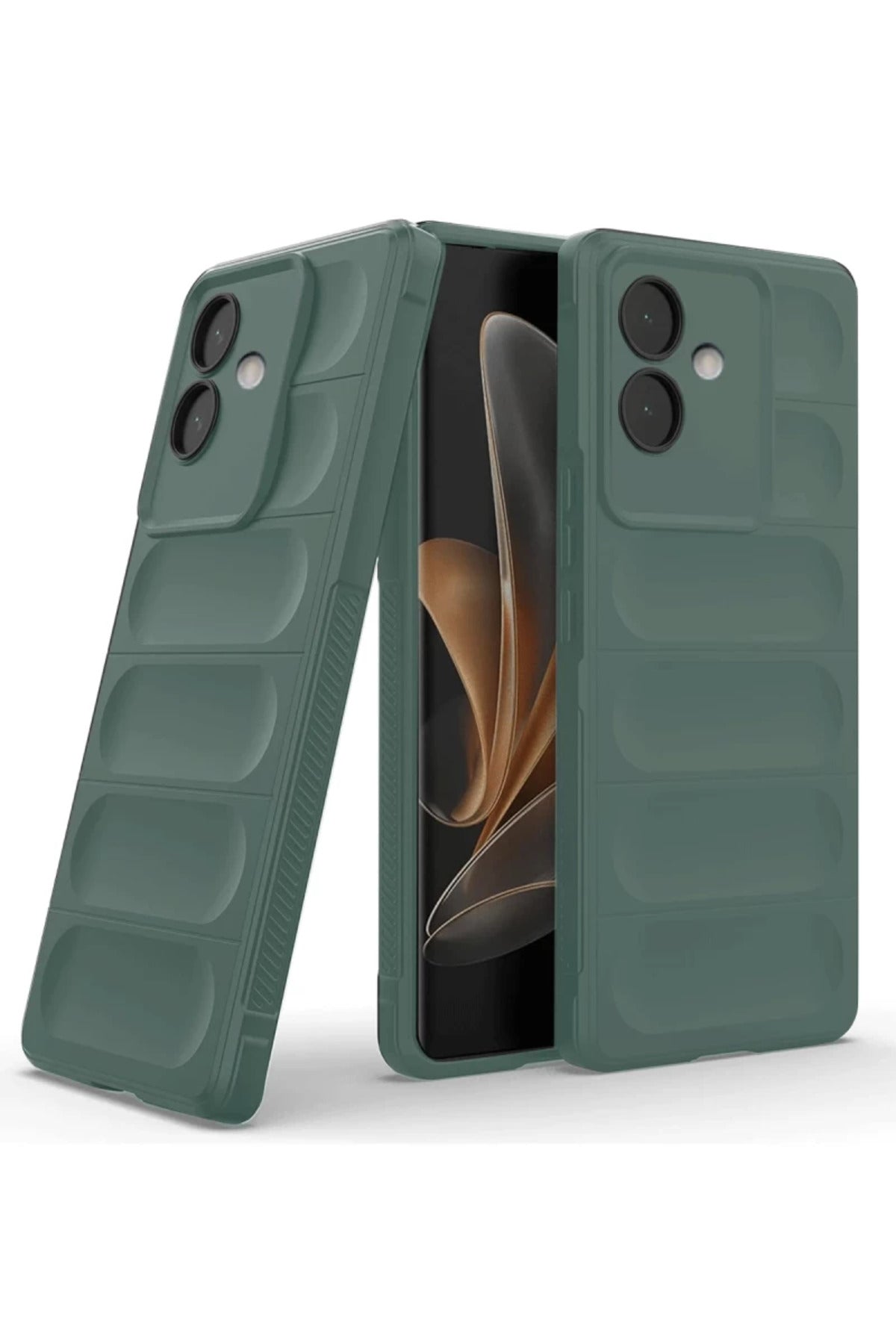 Oppo A3 Uyumlu Kılıf Optimum Silikon - Koyu Yeşil